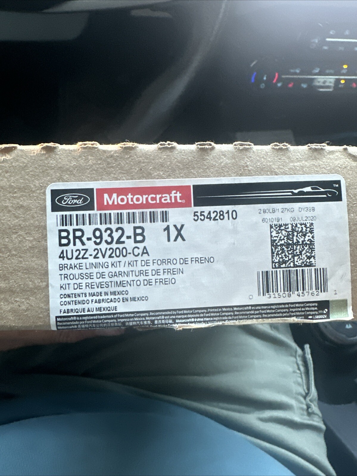 03-2011 crown victoria/marquis REAR BRAKE PADS MOTORCRAFT #BR932B
