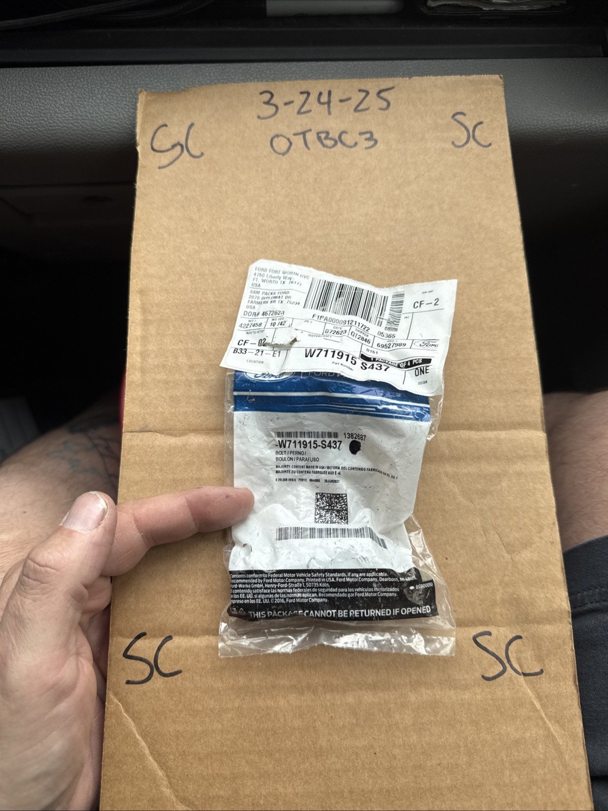 (1) Genuine Ford Bolt Hex.Head W711915-S437 Sold Individually