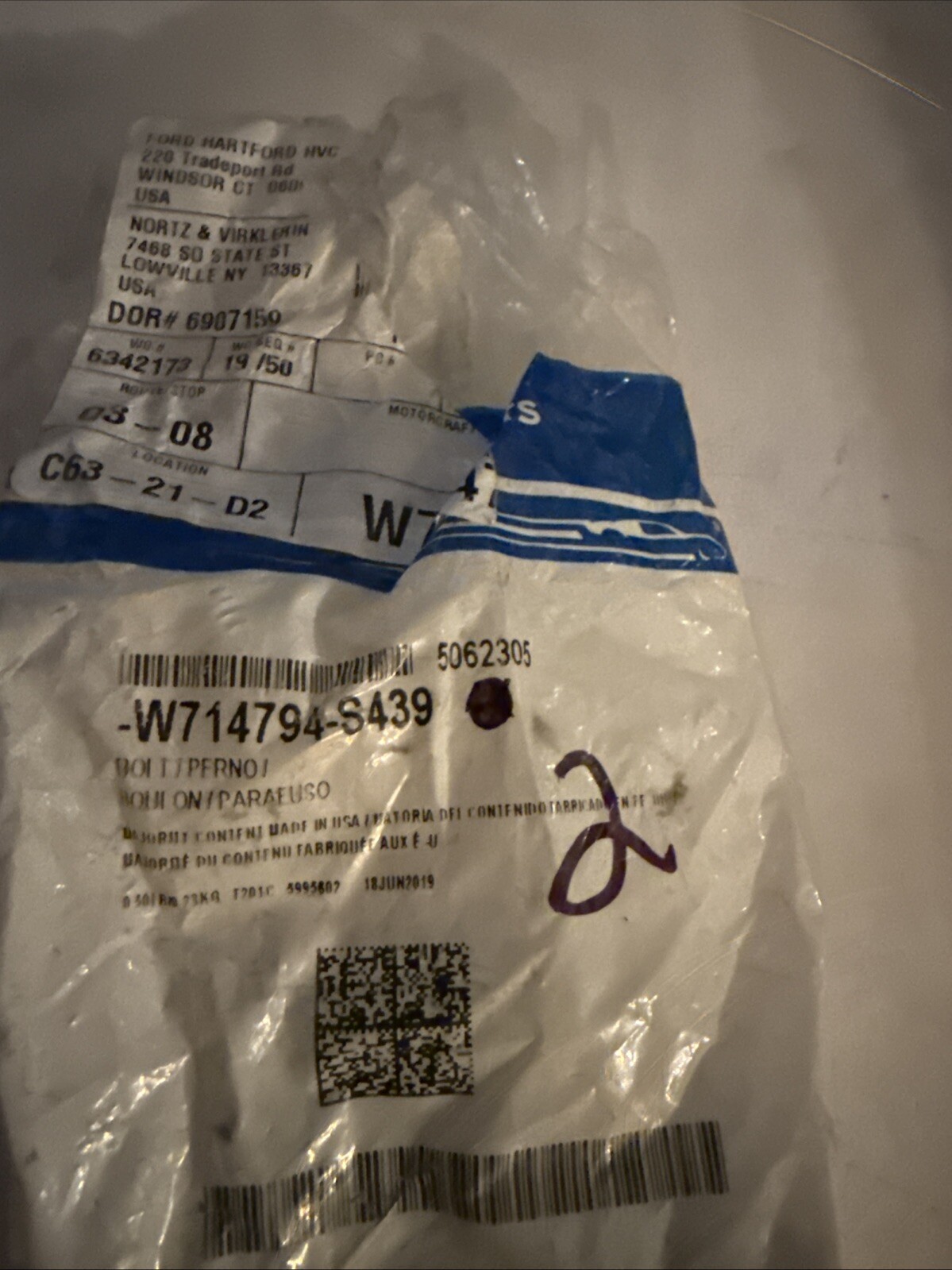 (1) Genuine Ford Bolt W714794-S439 **LISTING IS FOR ONE** - Image 3