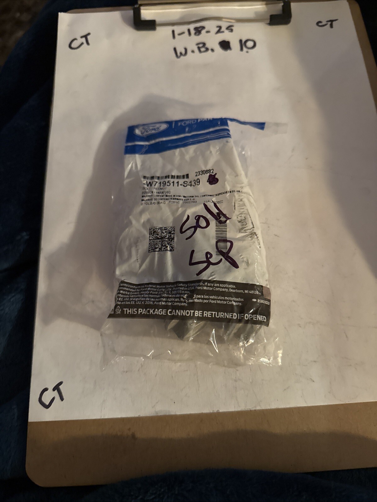 (1) Genuine Ford OE Bolt W719511S439 Sold Individually