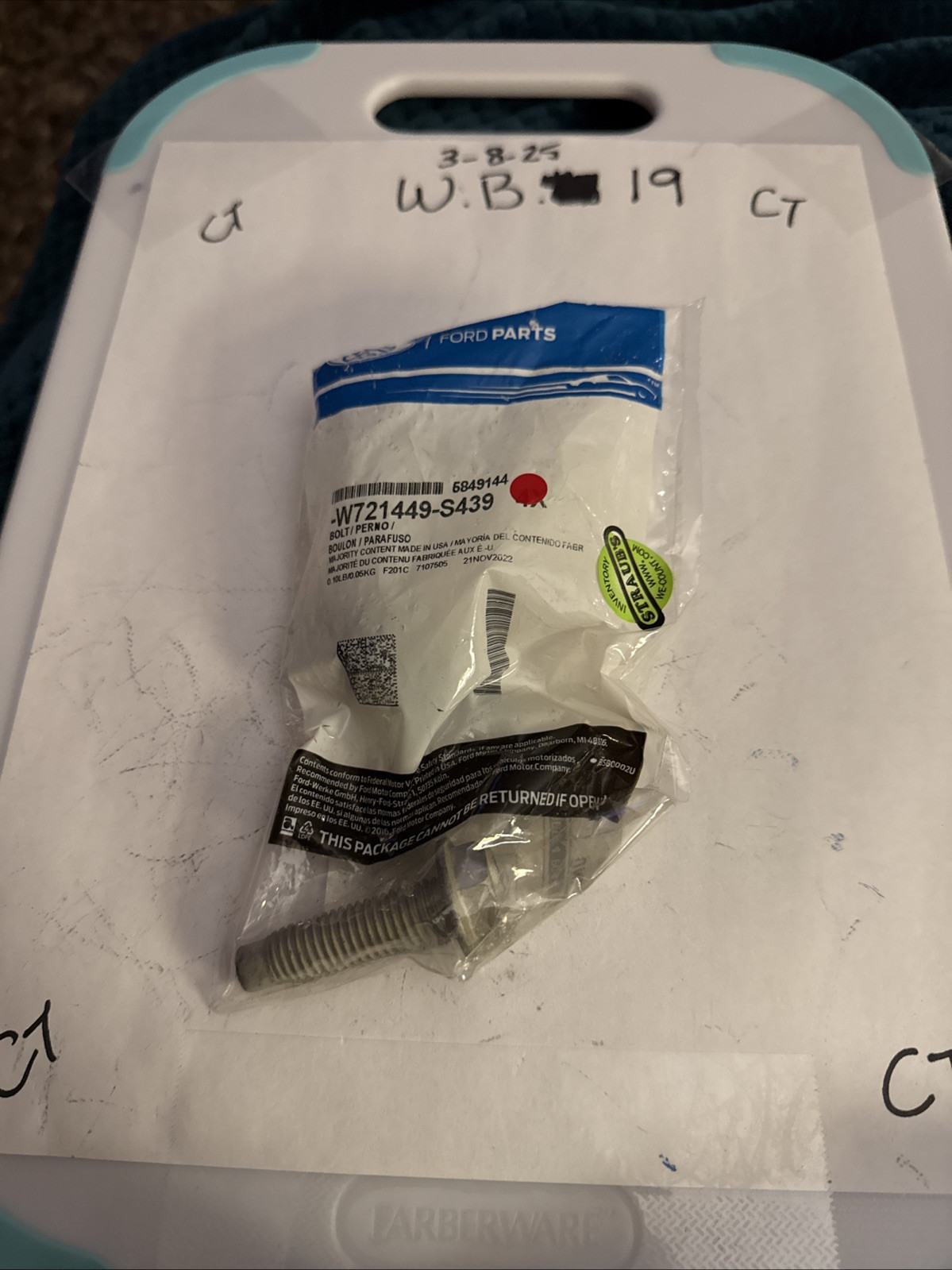 (1) Genuine Ford OE Bolt W721449-S439 Sold Individually - Image 4