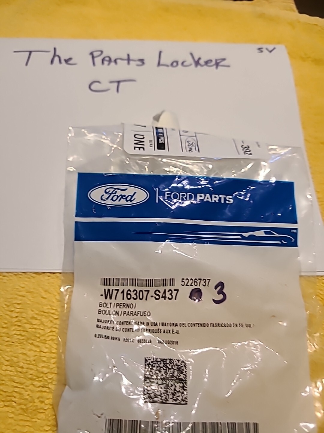 (1) OE Ford W716307S437 Bolt & Washer Assemblies (M7 X 38MM) Sold Individually