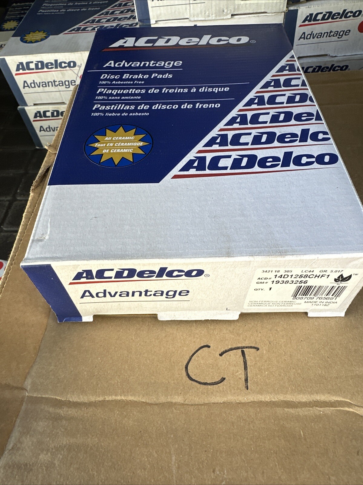 14D1258CHF1 AC Delco Brake Pad Sets 2-Wheel Set Front for Mazda CX-5 CX-9 CX-7