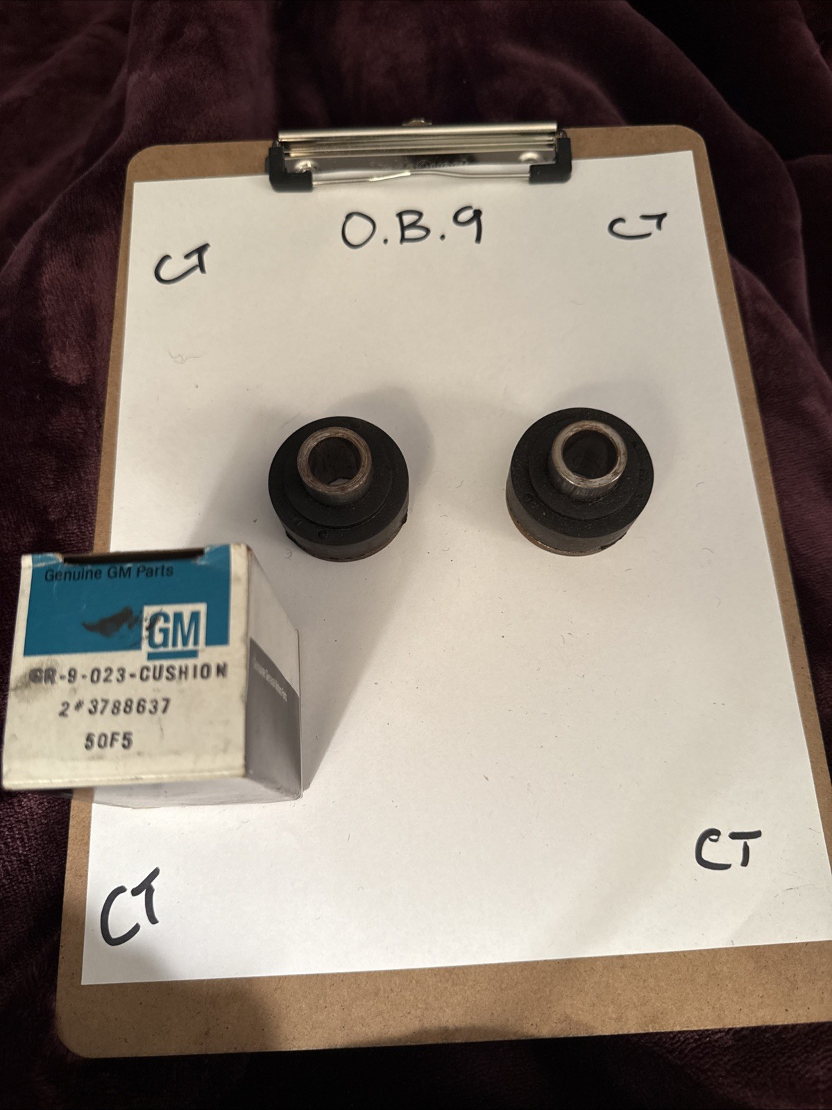 1961-1964 GM NOS Front Upper Cushion Corvair Corvette S36 (2) Bushings.