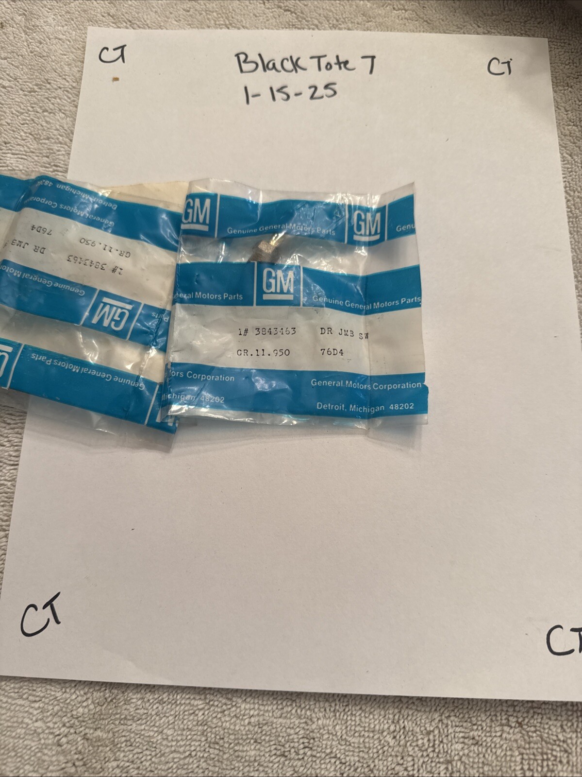 1963-1967 Corvette Door Jam Courtesy Light Switch Genuine GM#3843463