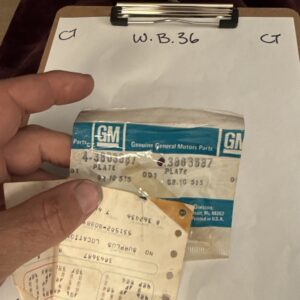 1965-1977 Corvette 3863687 ONE NOS Door Lock Knob Spacer Plastic Bearing Plate