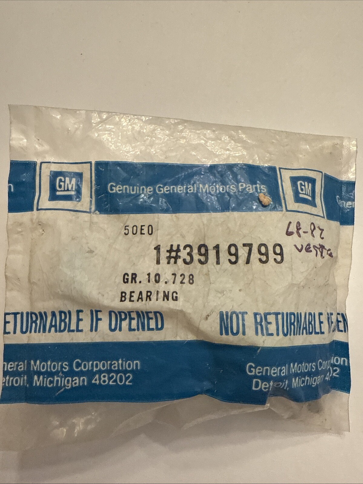 1968-1982 Corvette Door Glass Roller Bearing NEW Oem GM 3919799 - Image 3