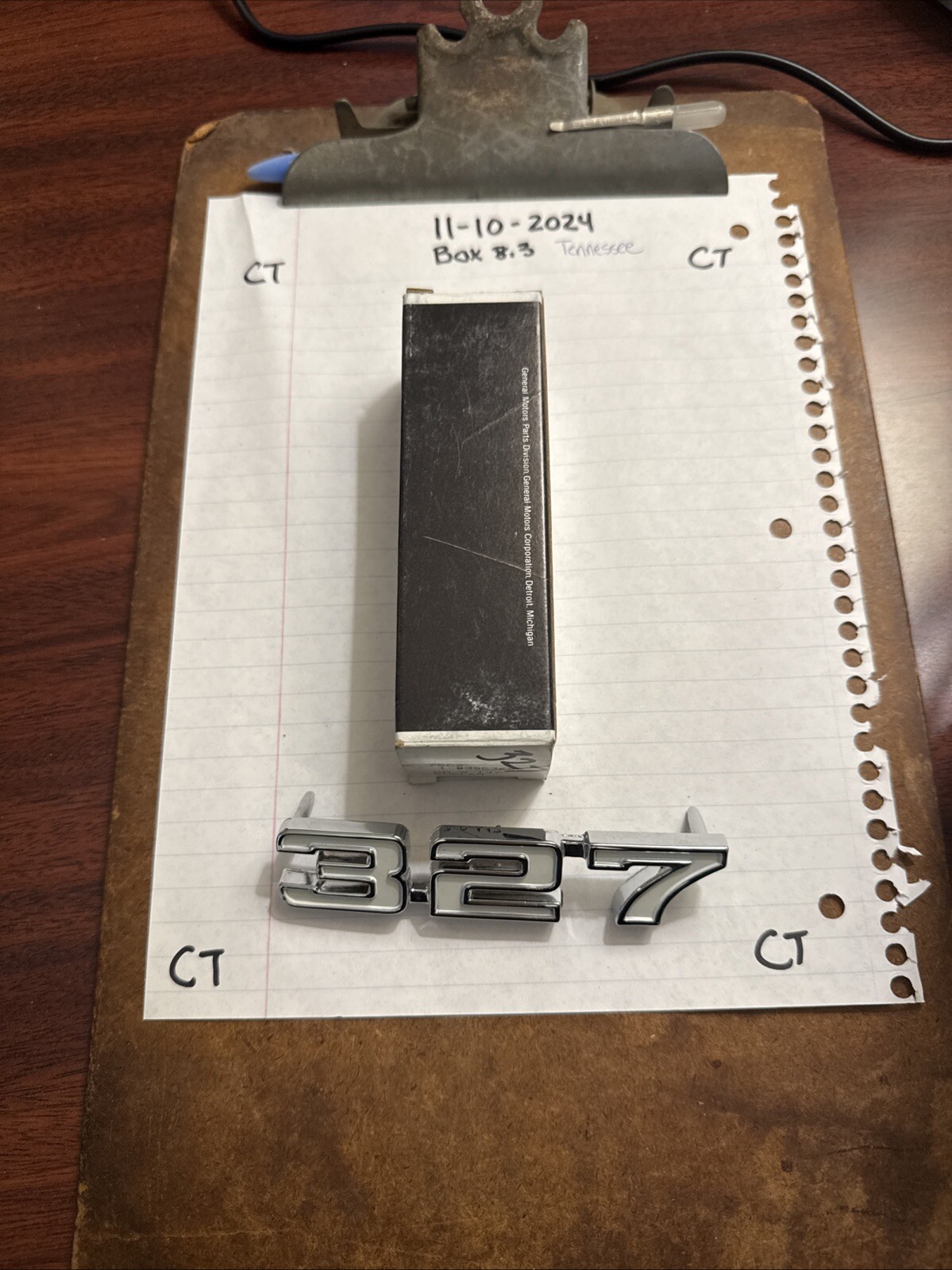 1969 Camaro 327 Fender Emblem 3953625 NOS OEM Genuine GM New In Box