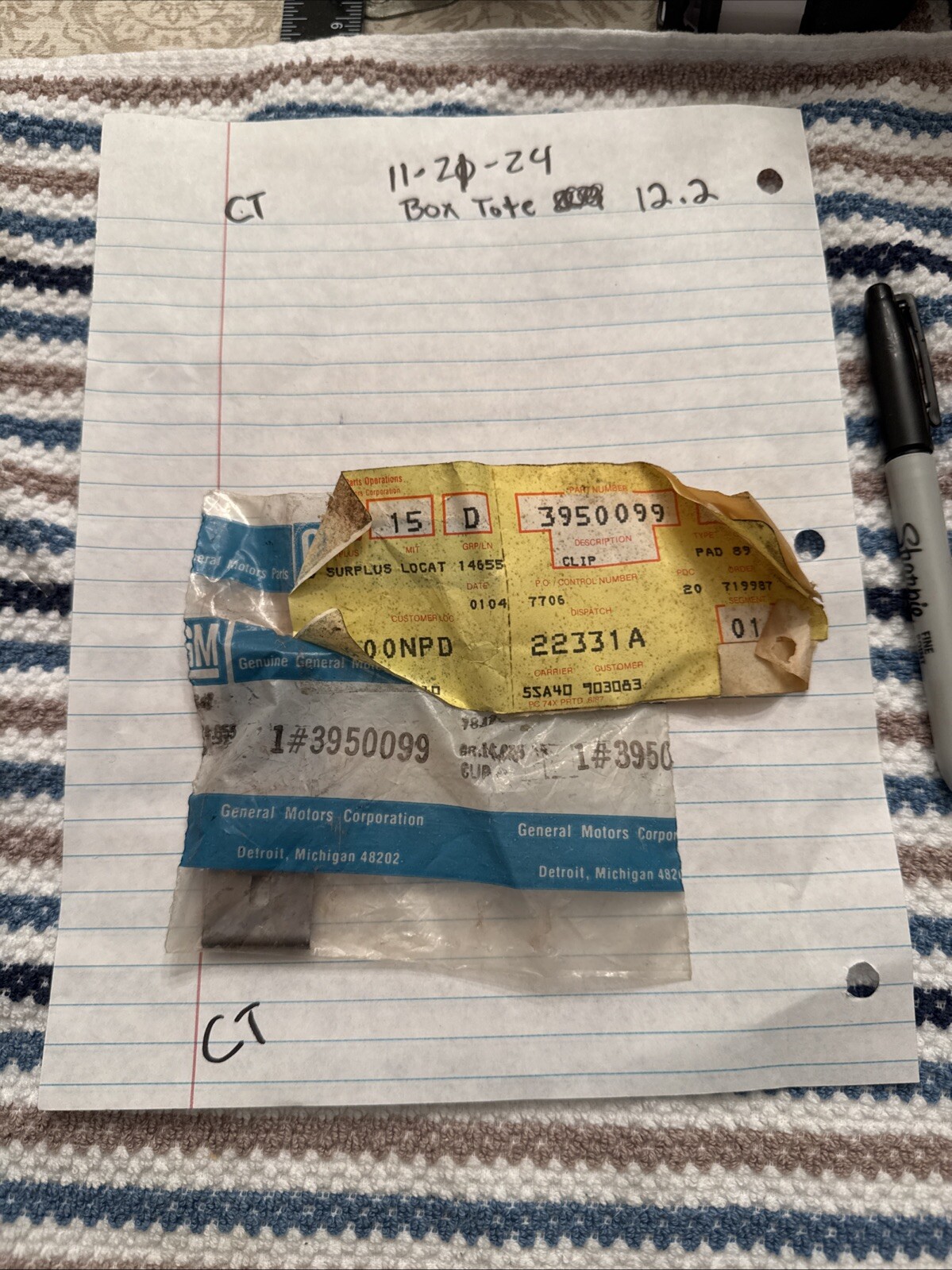 1969 Camaro Dash Pad Installation Clip Each GM# 3950099 Nos OEM Genuine GM - Image 4