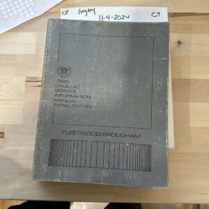 1986 Fleetwood Brougham GM OEM Cadillac Service Manual Initial Edition