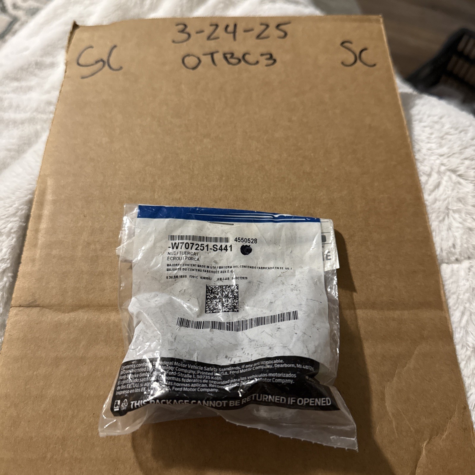 (1)FORD OEM 04-17 Expedition Steering Gear Linkage-Outer Tie Rod Nut W707251S441