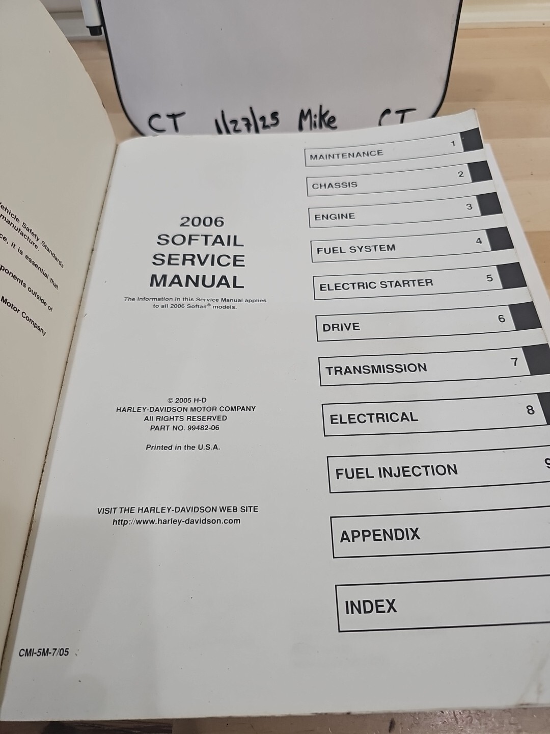 2006 Harley-Davidson Softail Models Official Factory Service Manual 99482-06 - Image 3