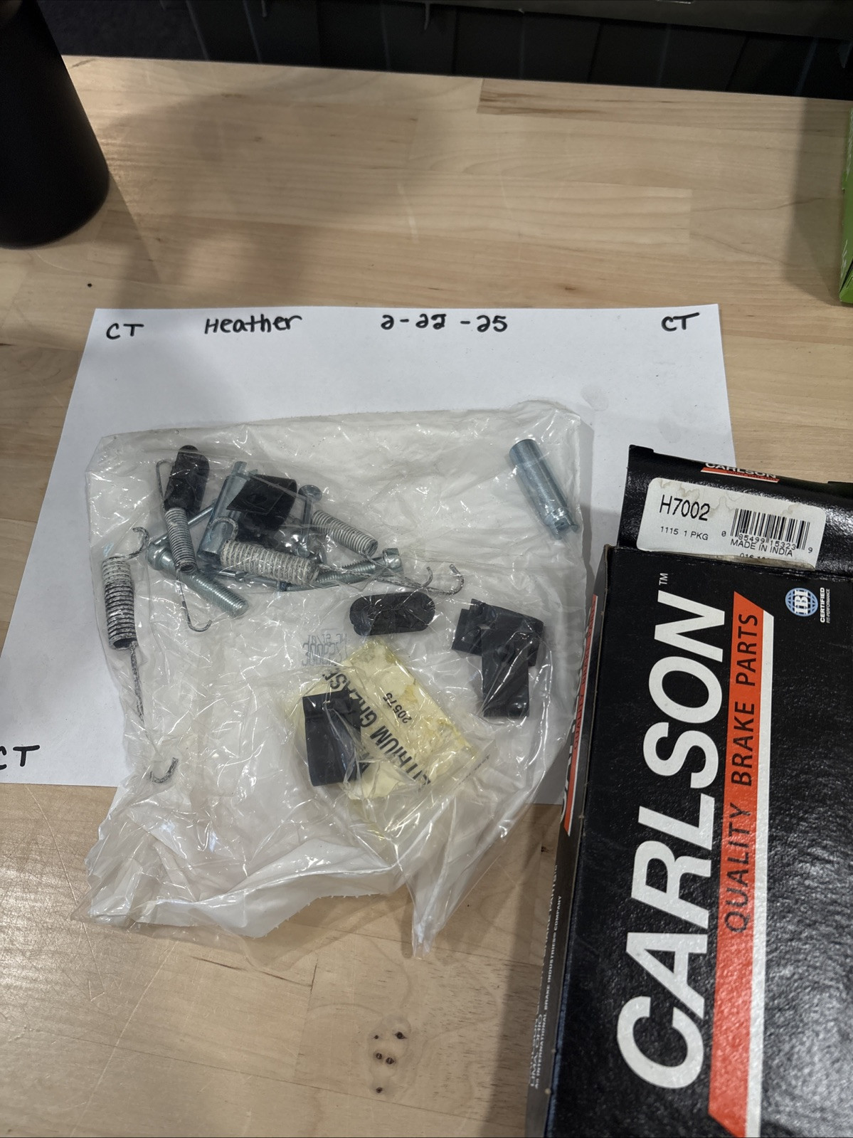 Brake Hardware Kit Carlson H7002