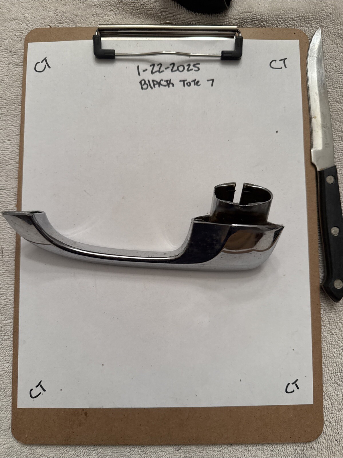 Corvette door handle - LEFT HAND - 1963-4 - GM# 9702887 - light blemishes