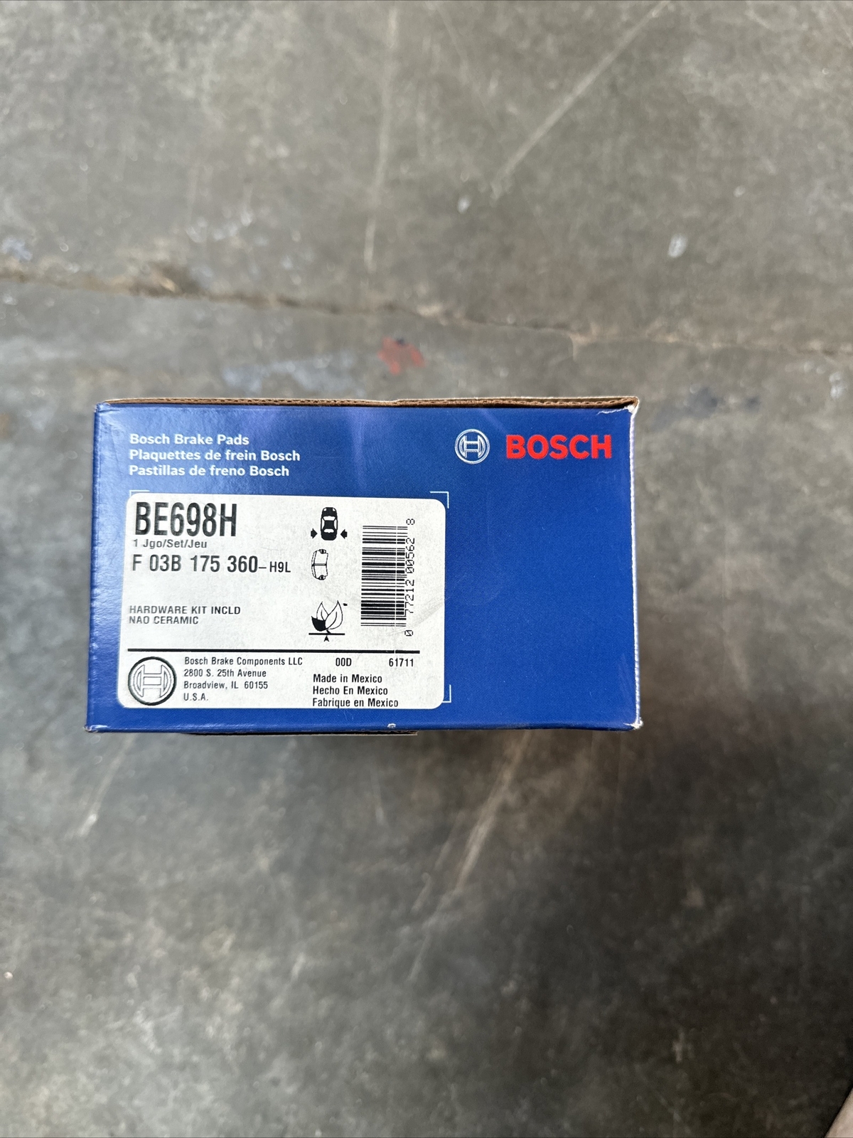 Disc Brake Pad Set-Blue Ceramic Brake Pads with Hardware Bosch BE698H
