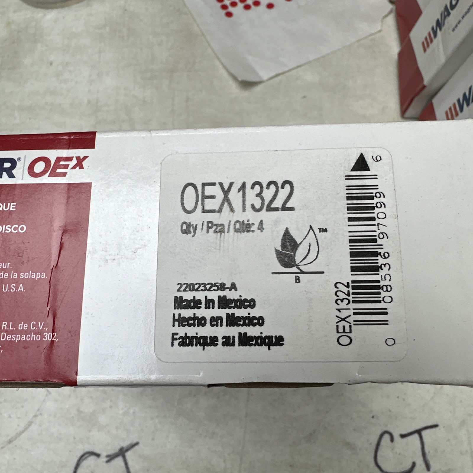 Disc Brake Pad Set-OEX Disc Brake Pad Wagner OEX1322 - Image 3