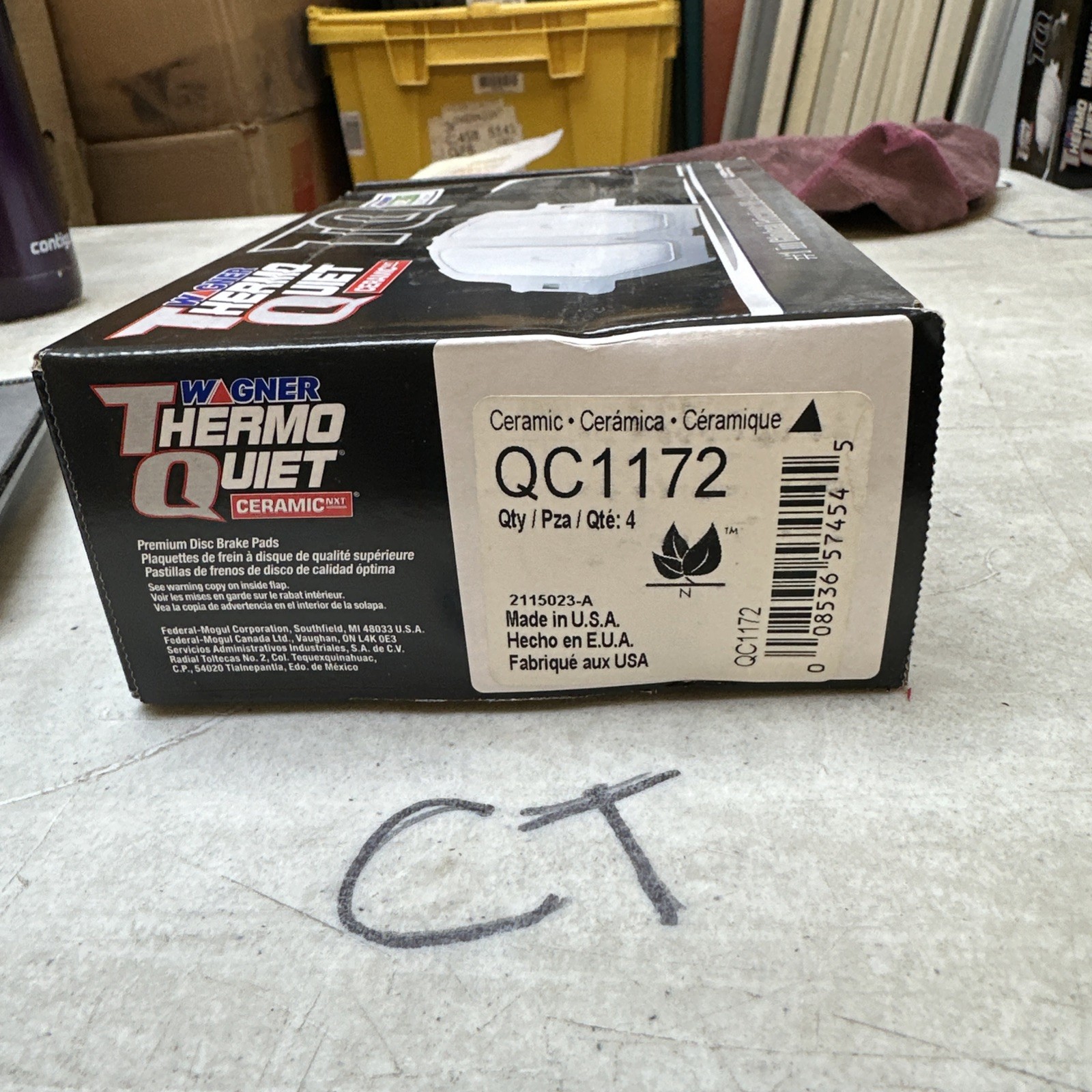 Disc Brake Pad Set-ThermoQuiet Disc Brake Pad Rear Wagner QC1172 - Image 3