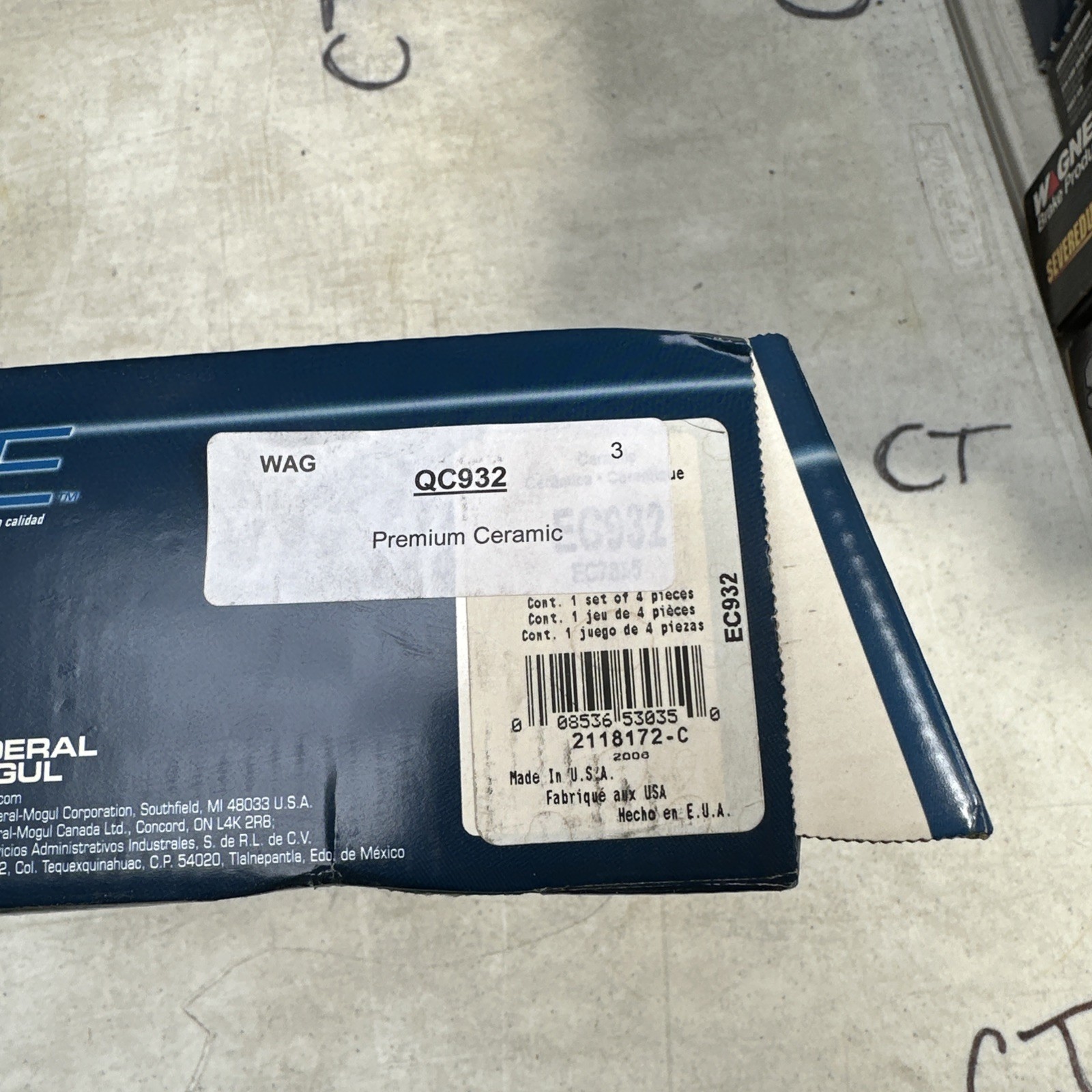 Disc Brake Pad Set-ThermoQuiet Disc Brake Pad Rear Wagner QC932 - Image 3