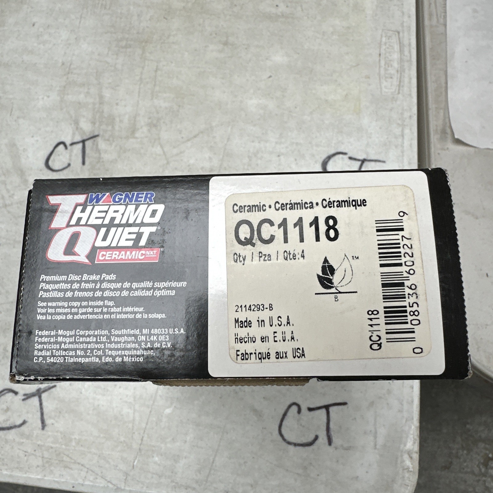 Disc Brake Pad Set-ThermoQuiet Disc Brake Pad Wagner QC1118 - Image 3