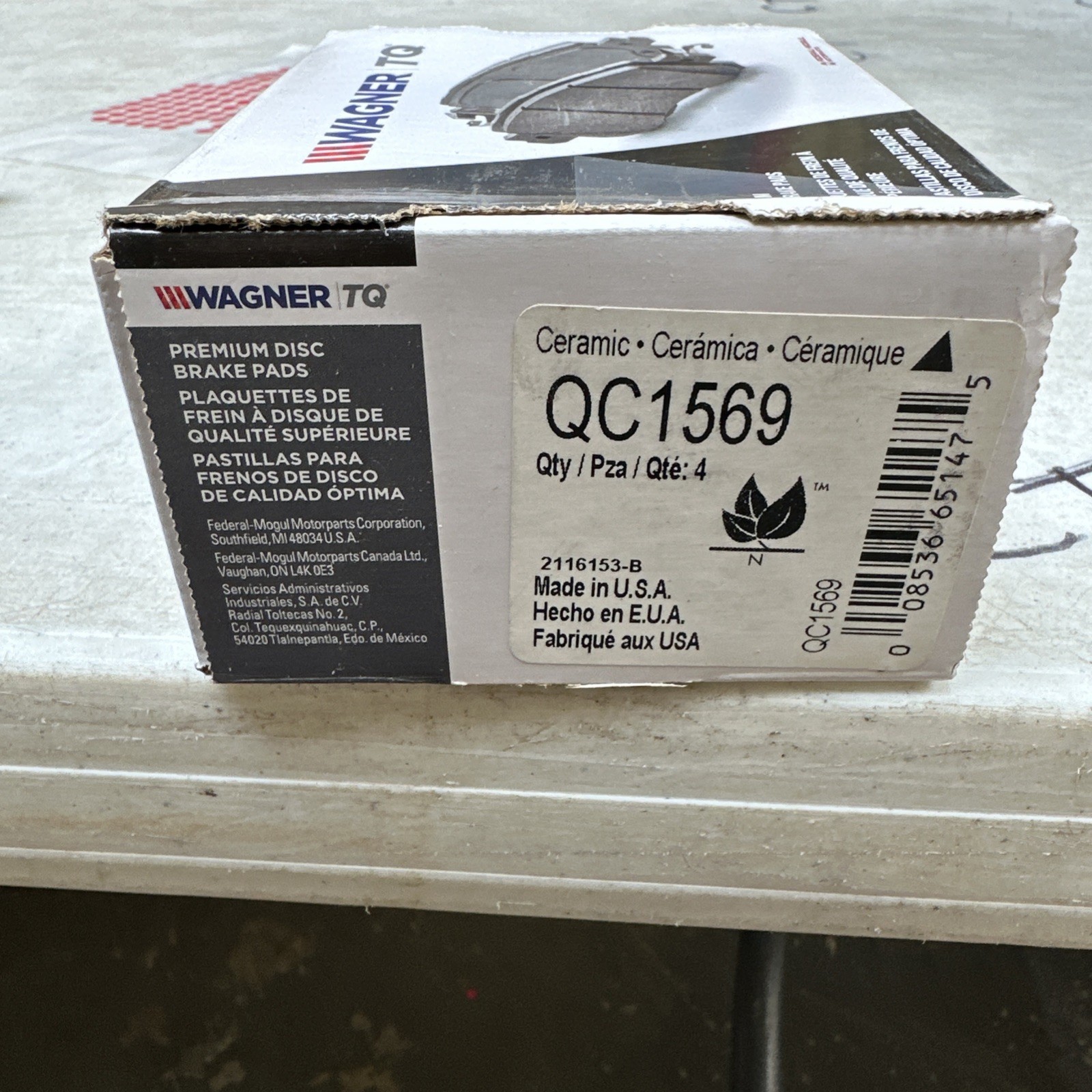 Disc Brake Pad Set-ThermoQuiet Disc Brake Pad Wagner QC1569 fits 12-19 Fiat 500 - Image 3