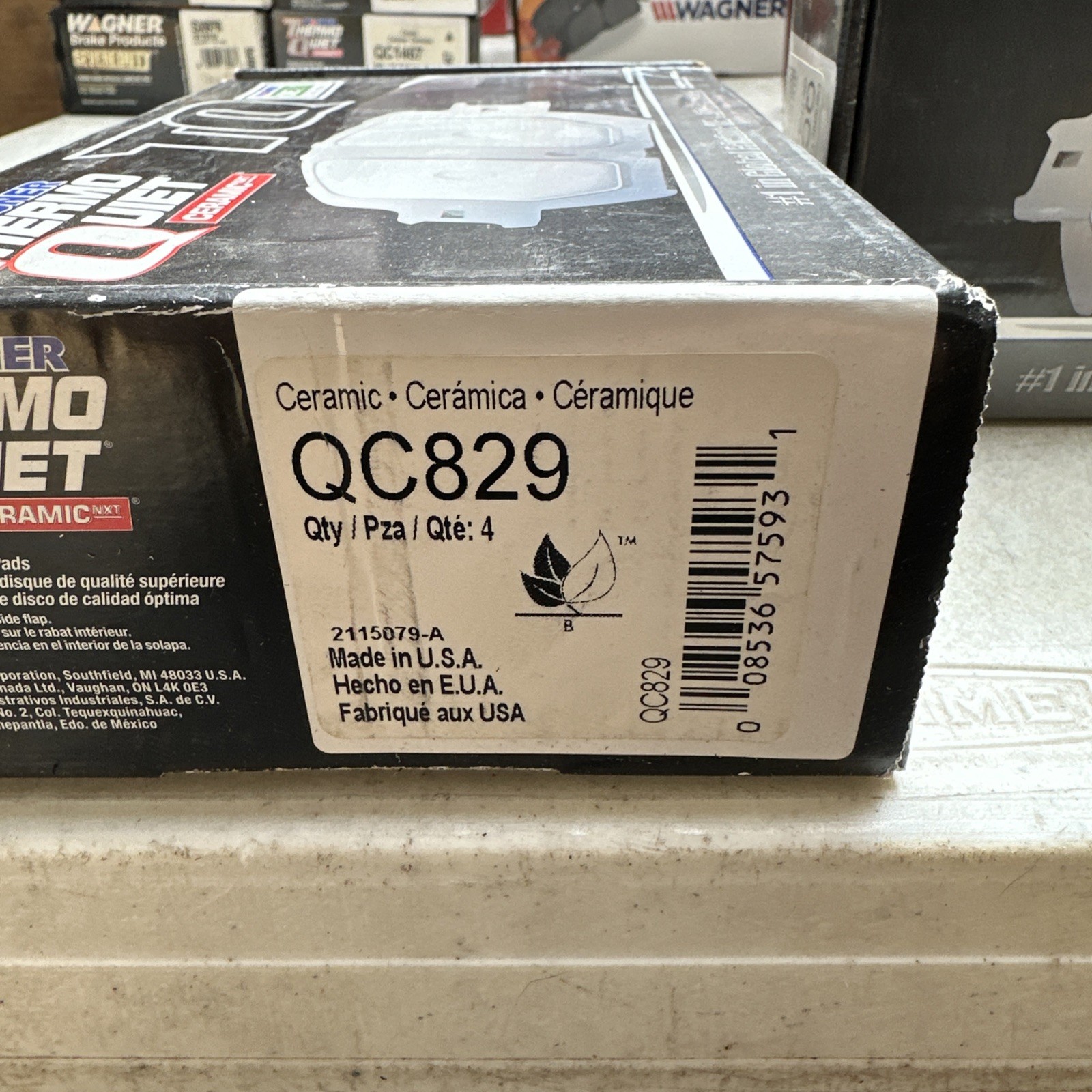 Disc Brake Pad Set-ThermoQuiet Disc Brake Pad Wagner QC829 - Image 3