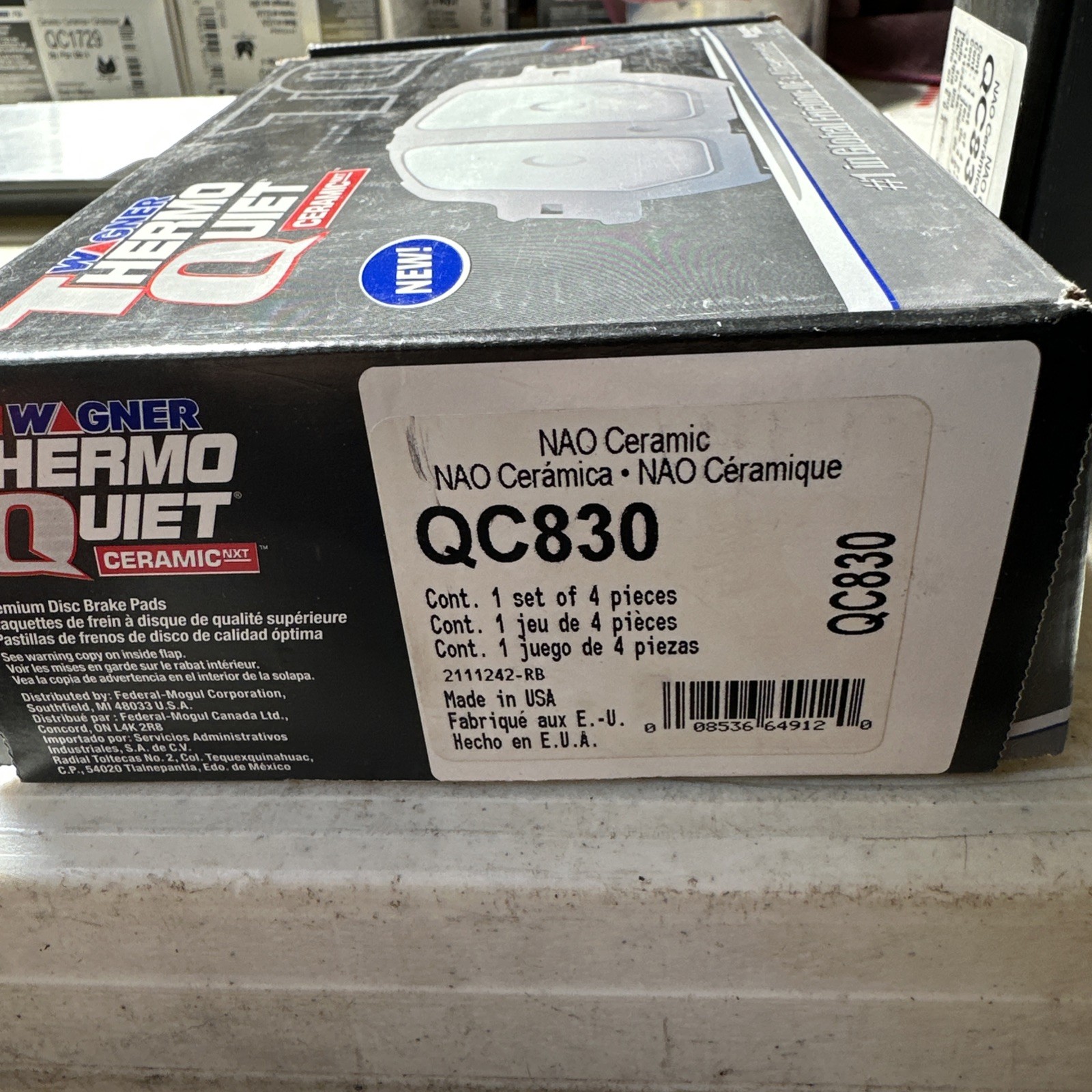 Disc Brake Pad Set-ThermoQuiet Disc Brake Pad Wagner QC830 - Image 3