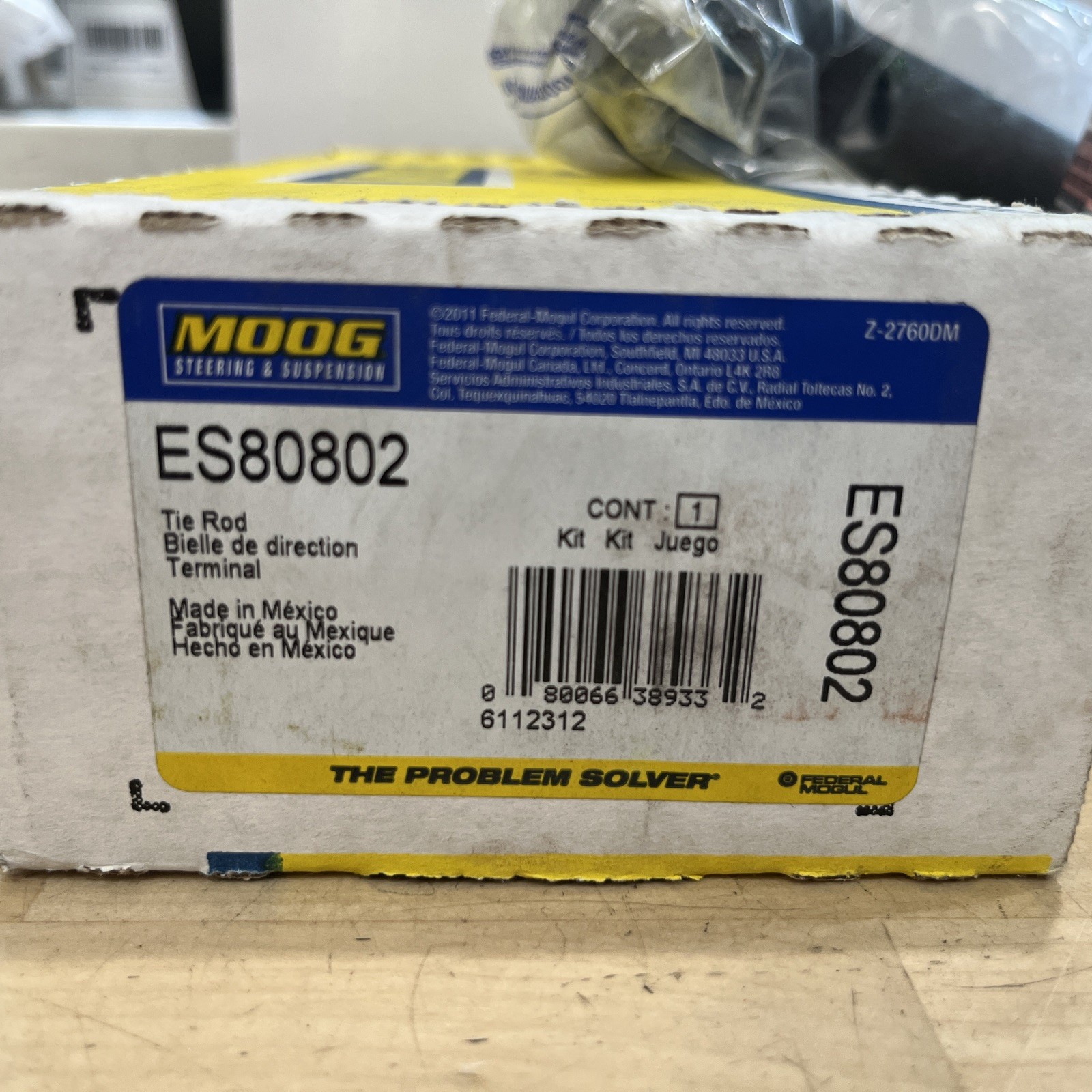 ES80802 Moog Automotive Steering Drag Link Made In Mexico w/ Hardware - Image 4