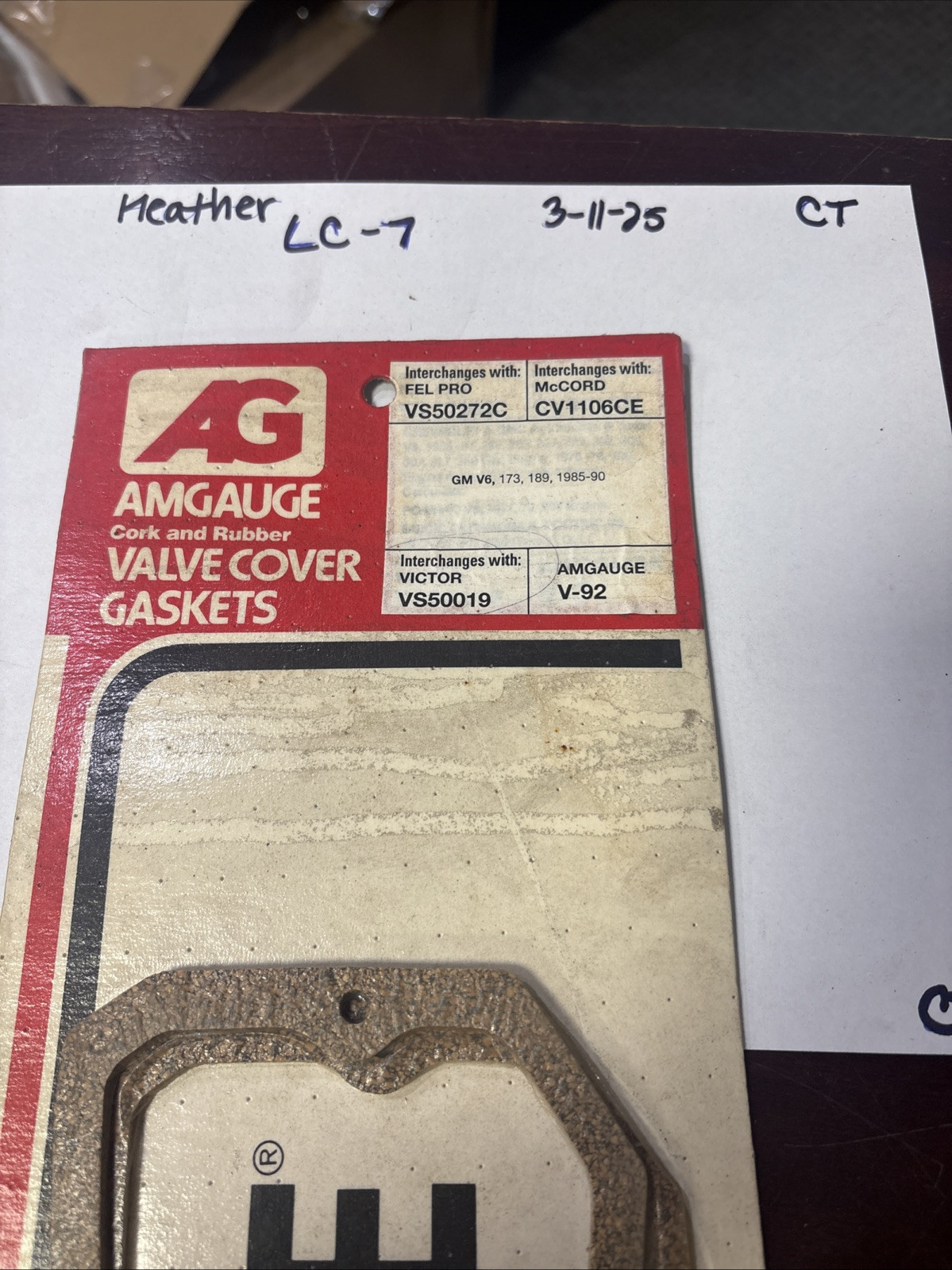 Engine Valve Cover Gasket Set Amgauge V92 Interchanges With VS50272C / CV1106CE - Image 3