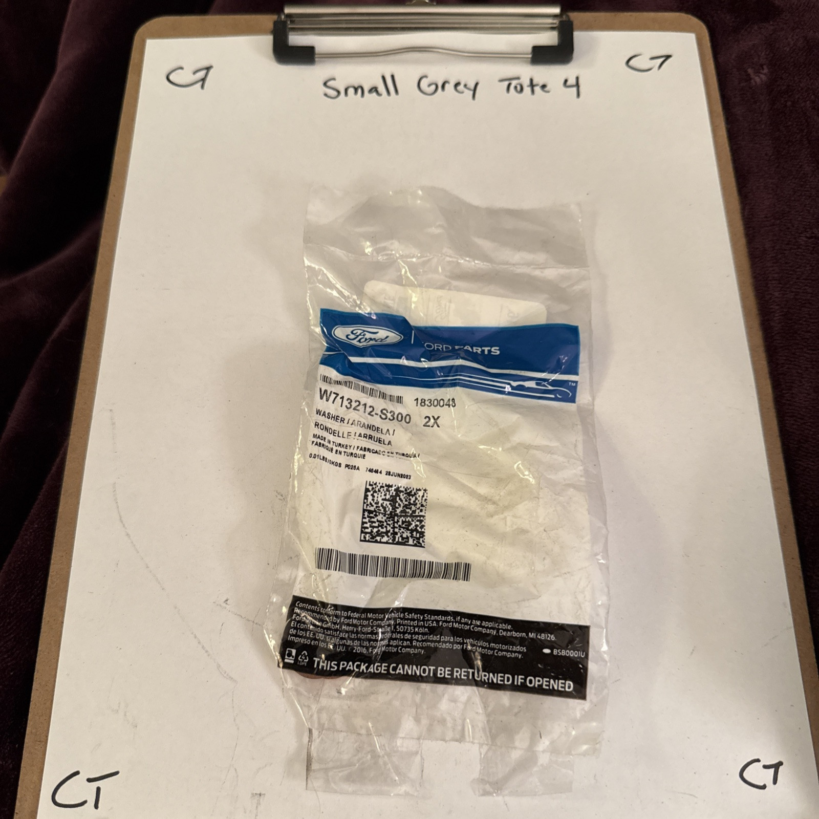 Ford OEM NOS W713212-S300 Turbo Coolant Line Washer 2x 2017-2019 Escape 2.0L