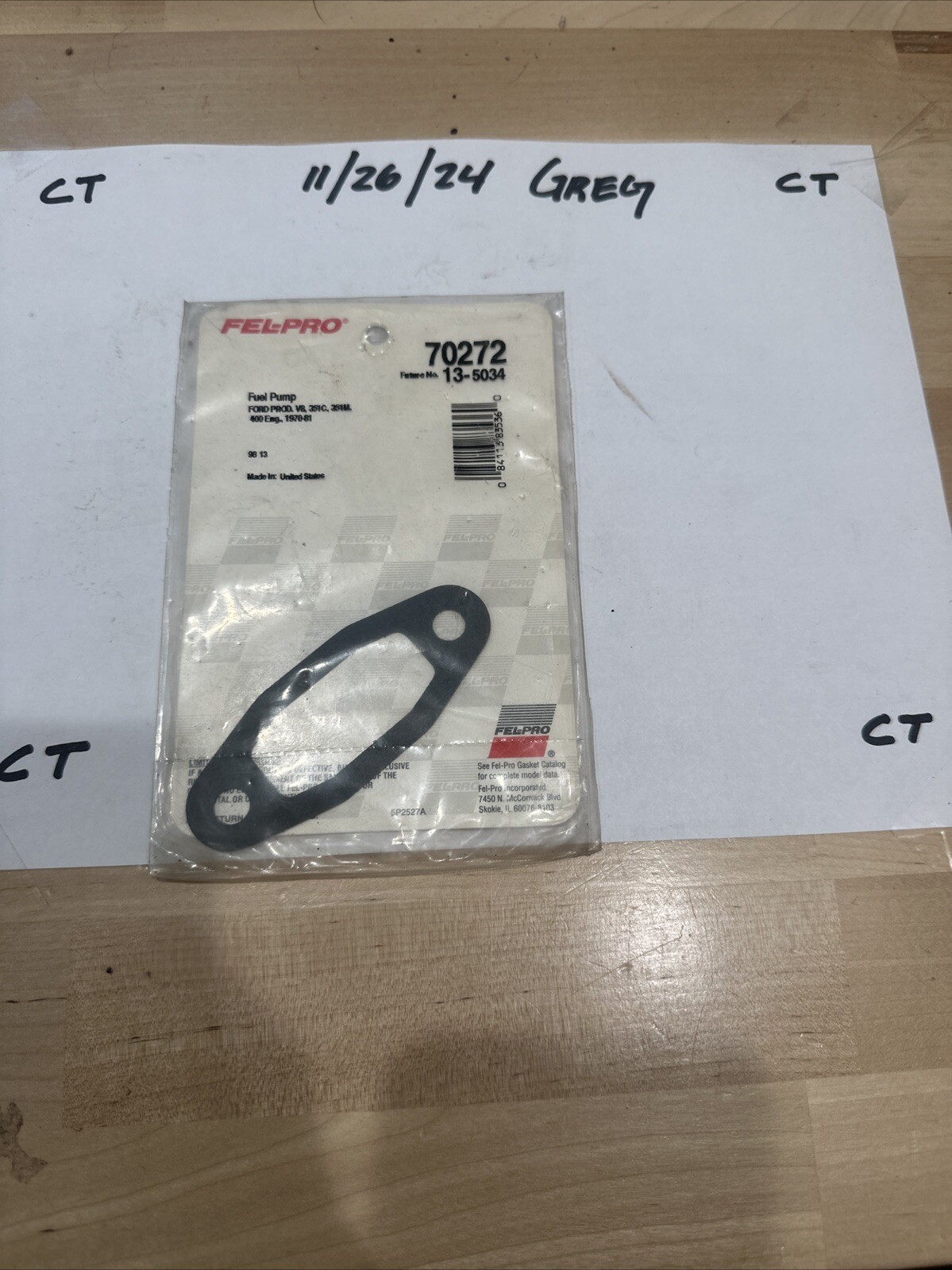 🔥Fuel Pump Mounting Gasket Fel-Pro 70272🔥