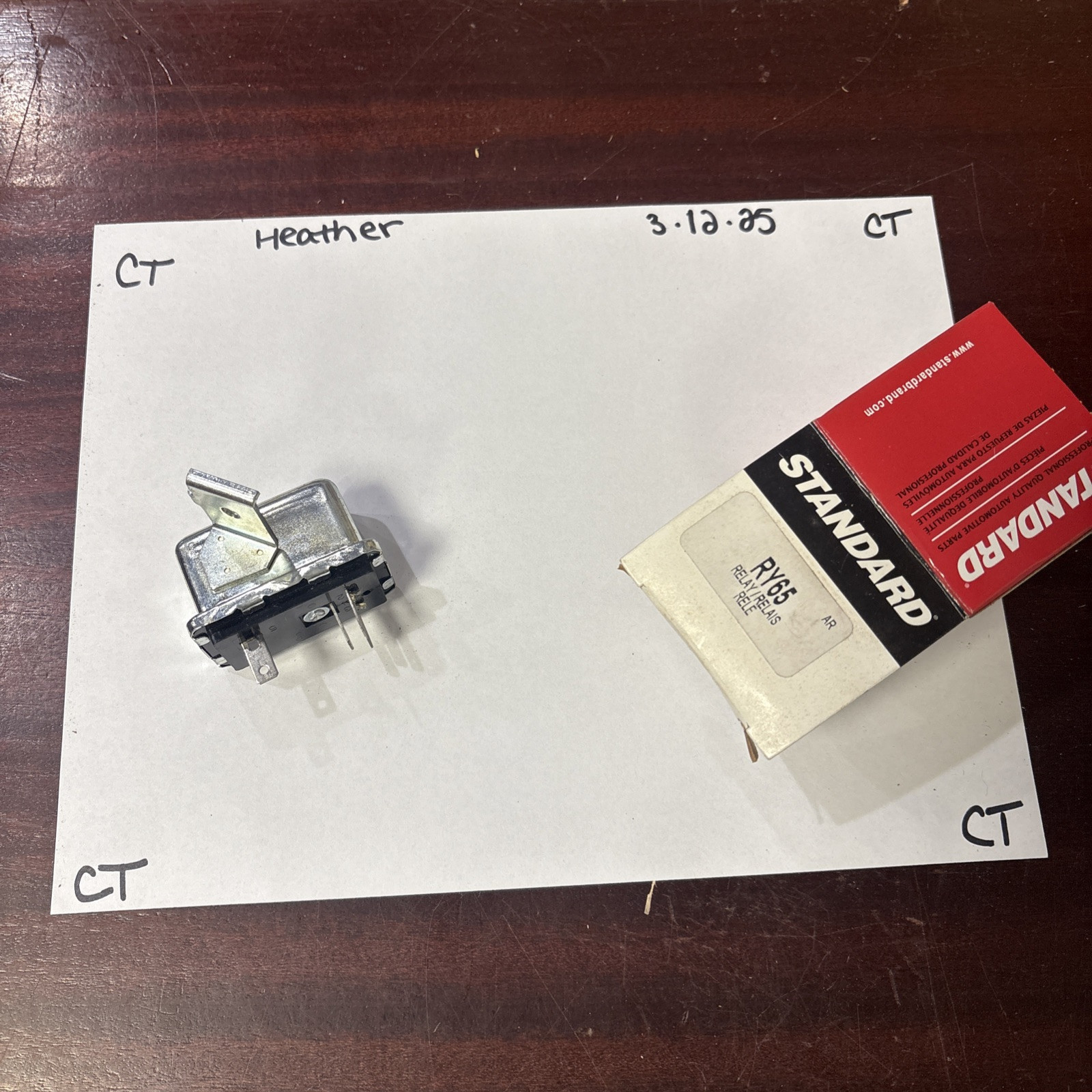 Fuel Relay Standard Motor Products RY65