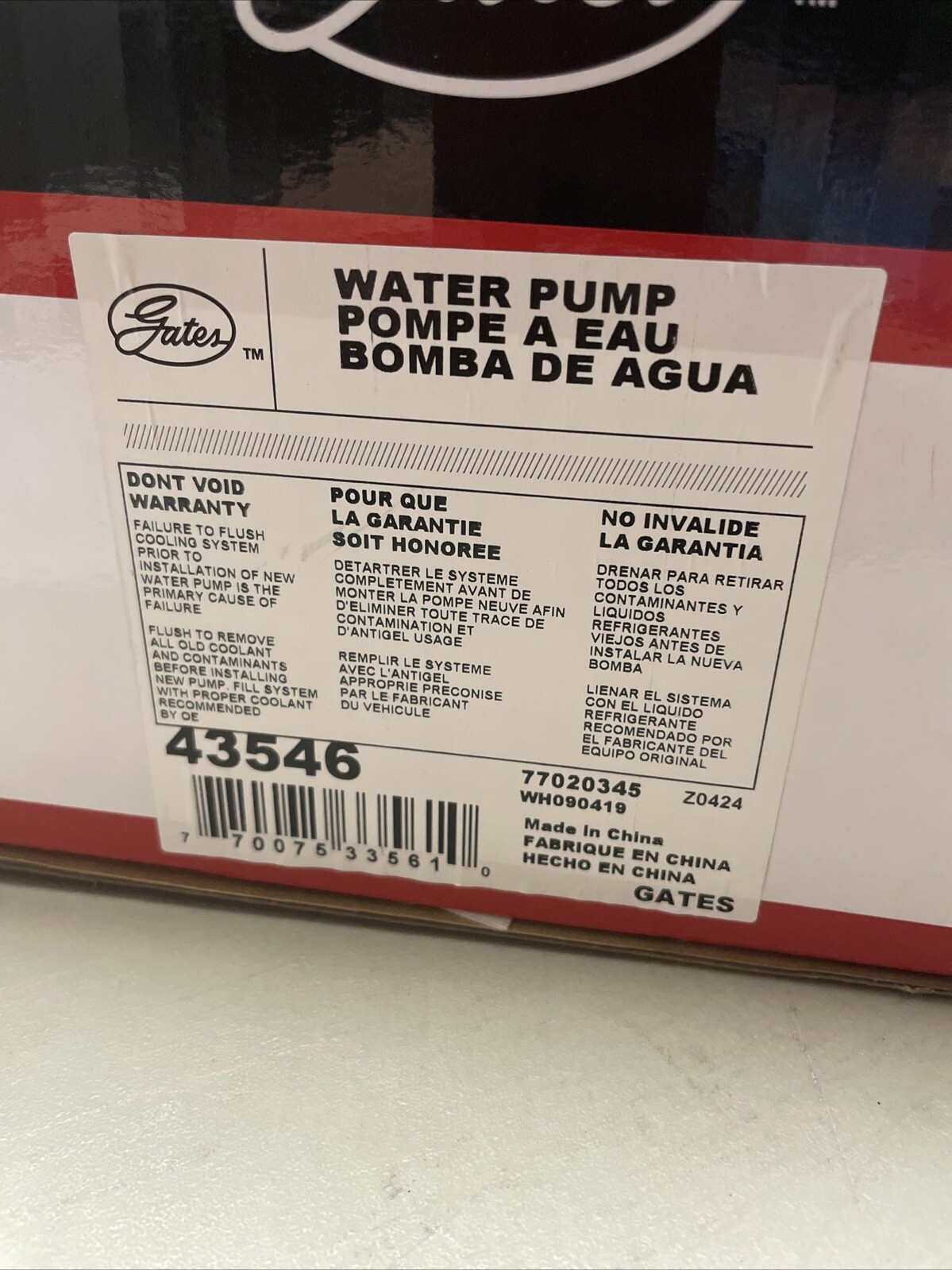 Gates 43546 New Water Pump - Image 3