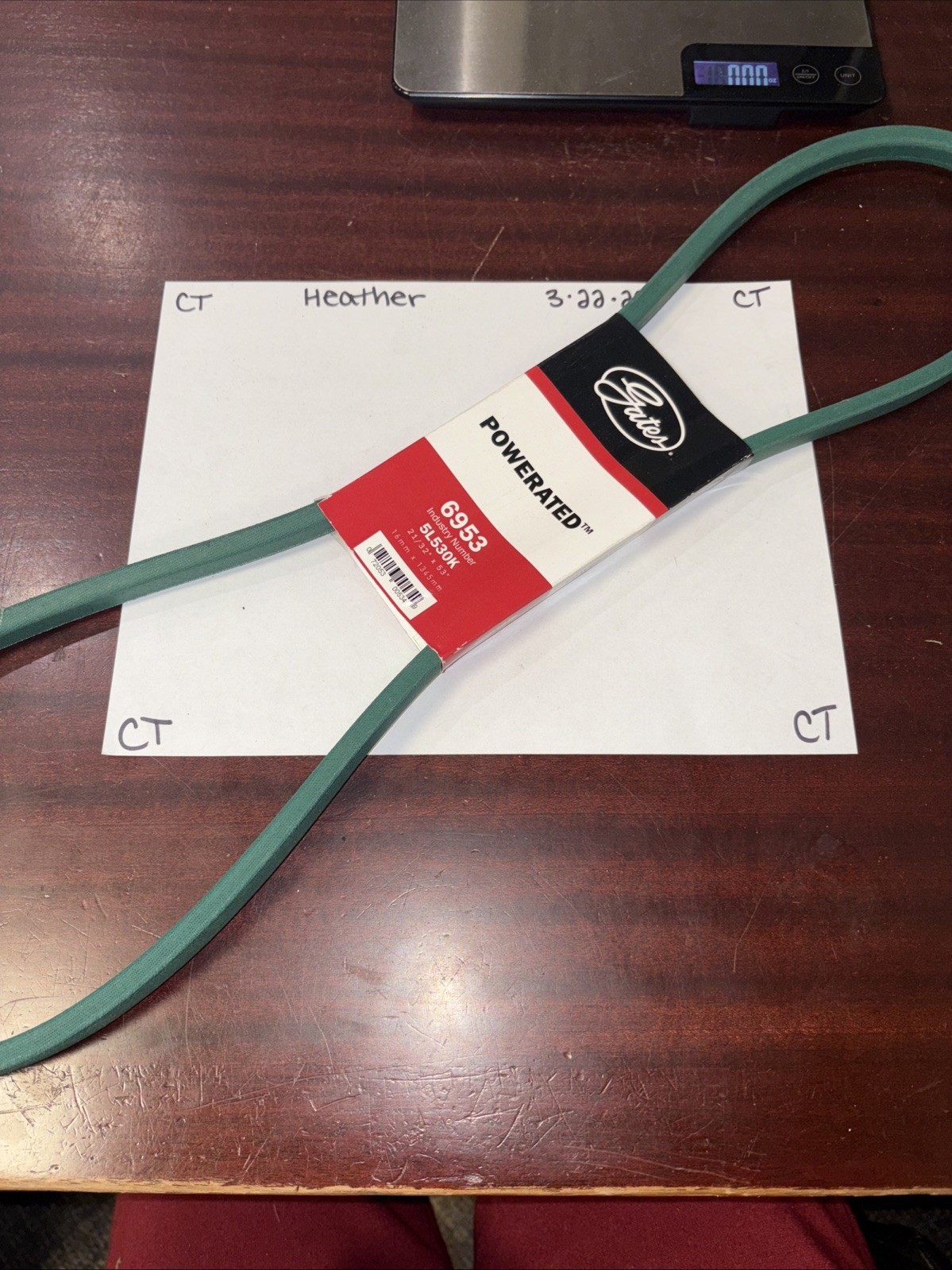 Gates 6953 (5L530K) PoweRated Medium Horse-Power V-Belt 21/32” x 53”