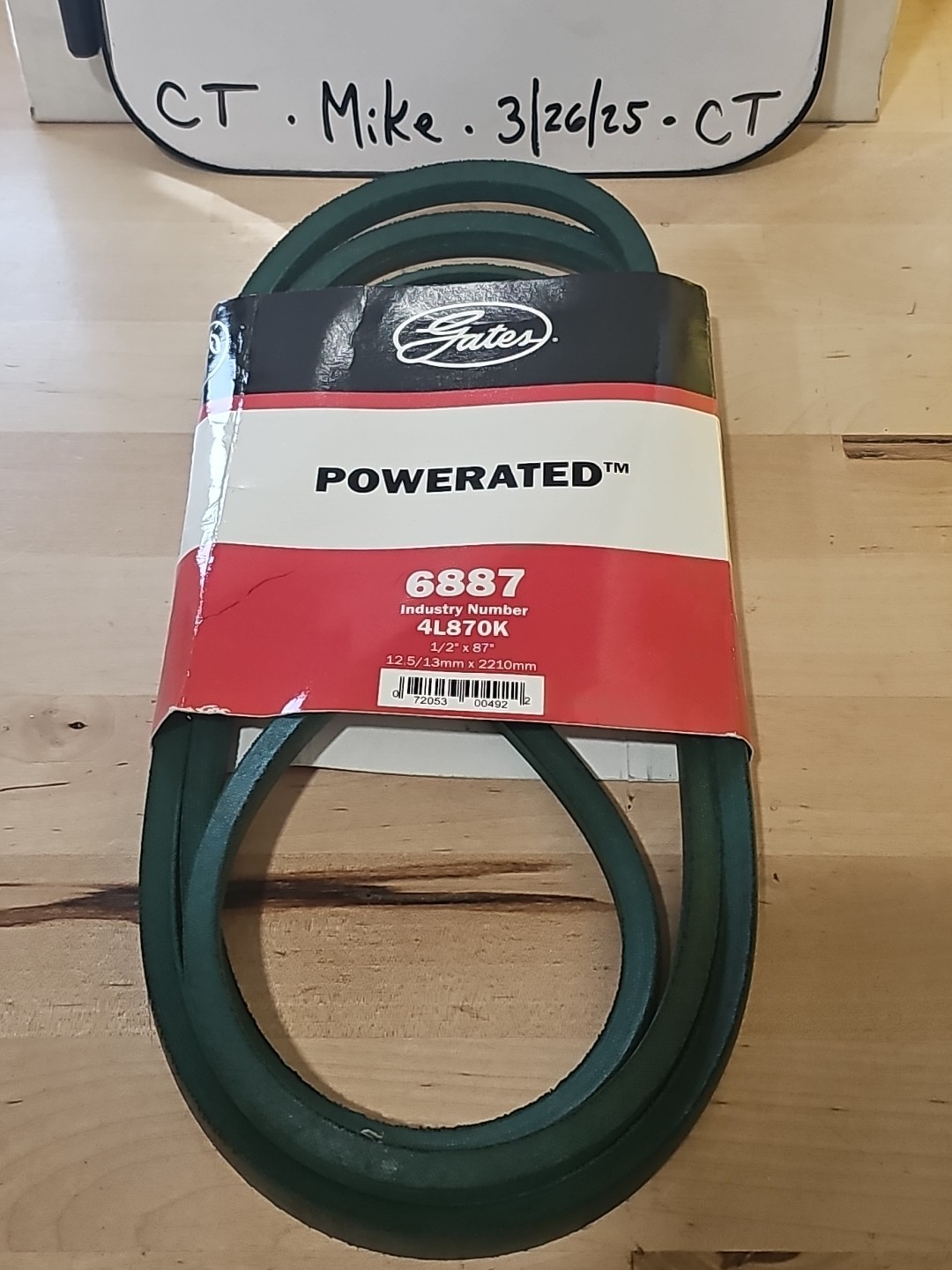 Gates Powerated V-Belt - 6887 1/2” X 87”