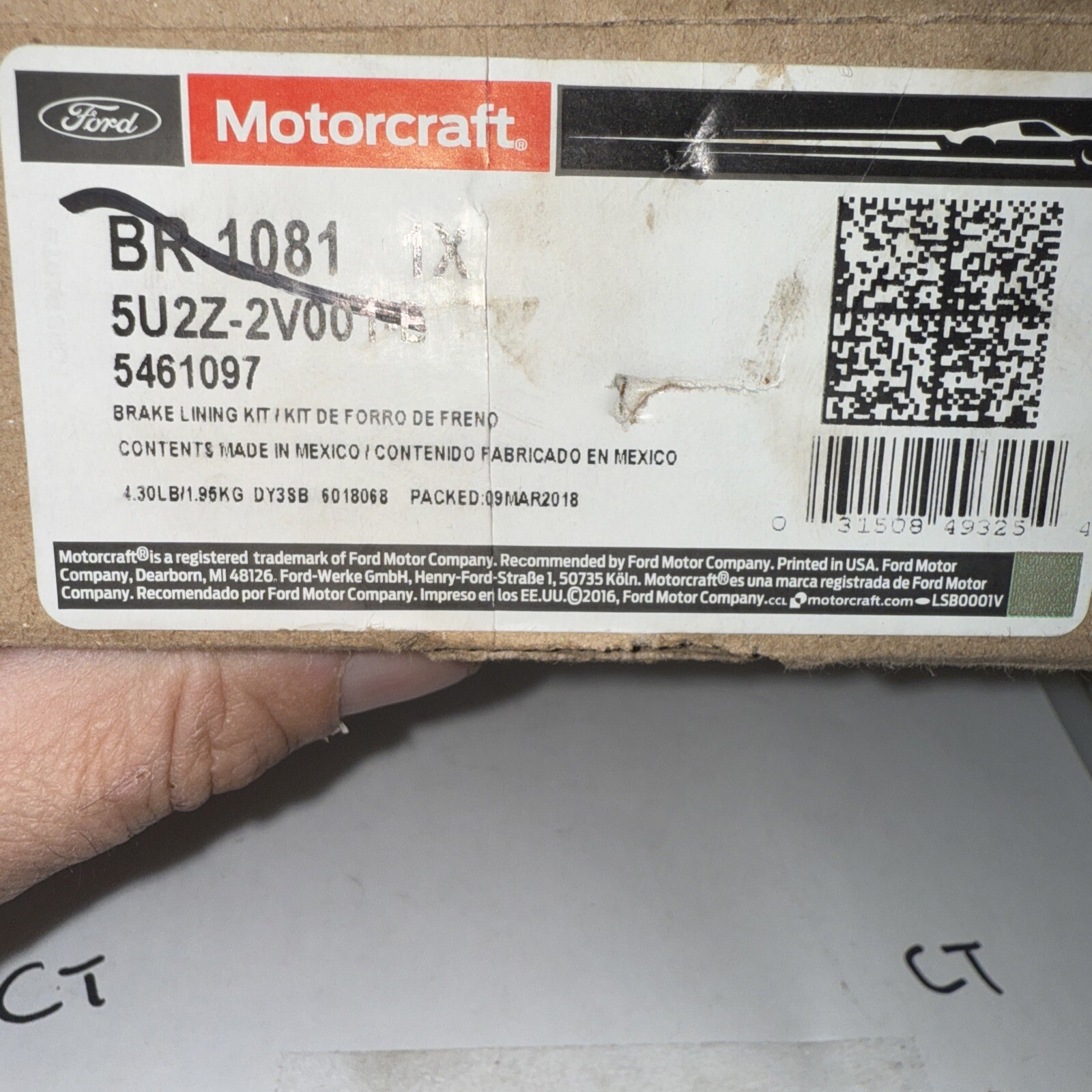 Genuine Ford 2005-2010 Mustang Front Brake Pads 5U2Z-2V001-K - Image 4