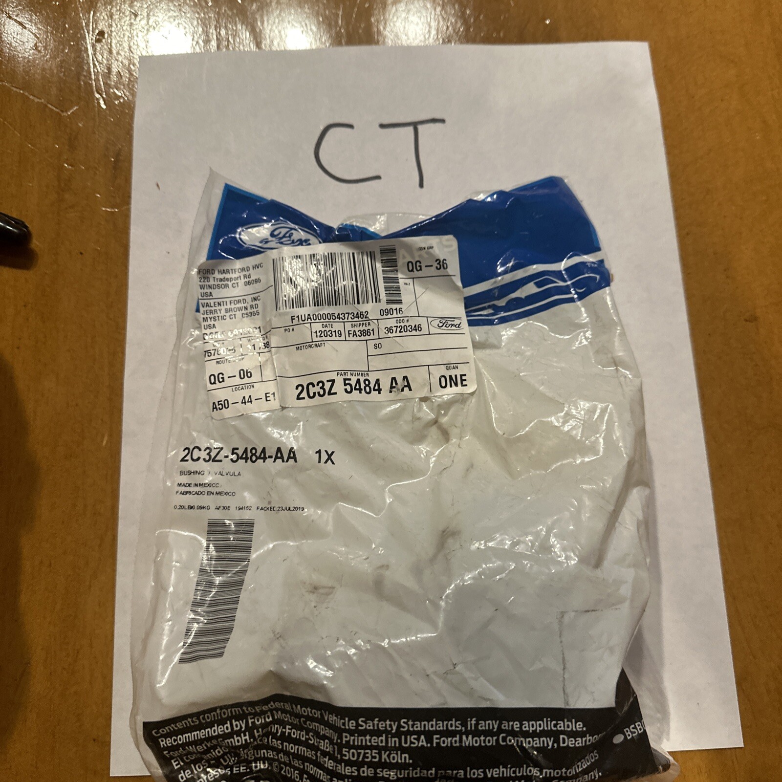 Genuine Ford 2C3Z-5484-AA SD Stabilizer Bar Insulator Bushing New