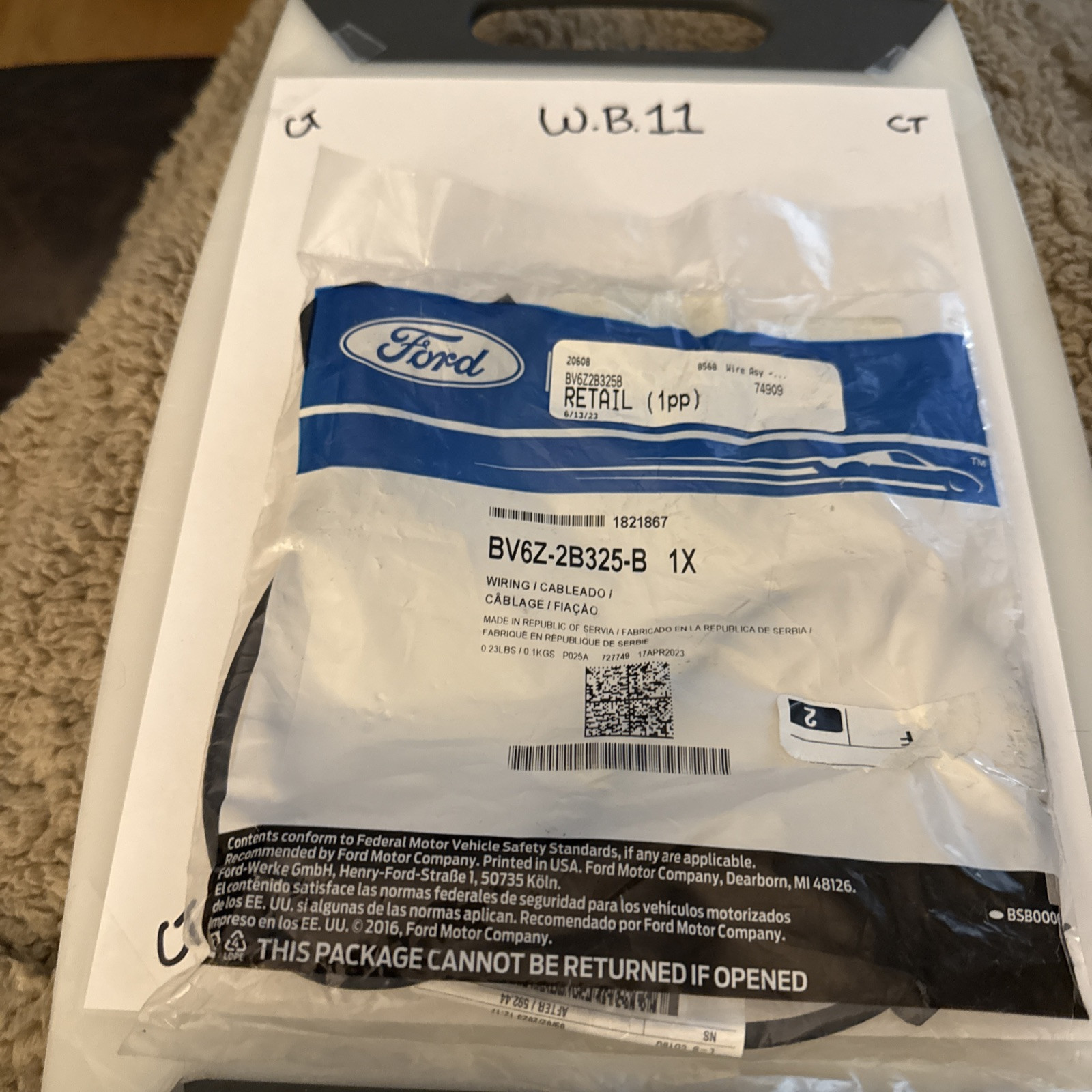 Genuine Ford ABS Wheel Speed Sensor Wiring Harness BV6Z-2B325-B