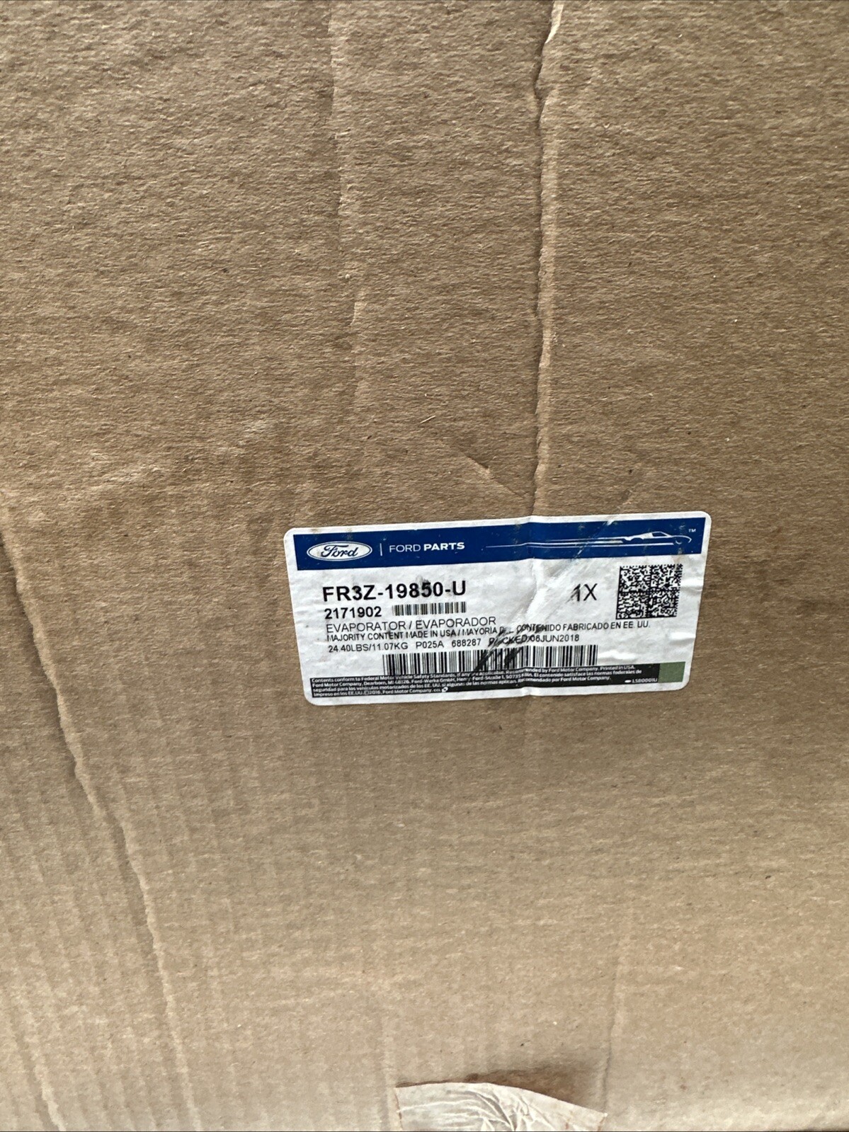 Genuine Ford Mustang 2015-2023 AC Evaporator Core and Case Assembly FR3Z-19850-U