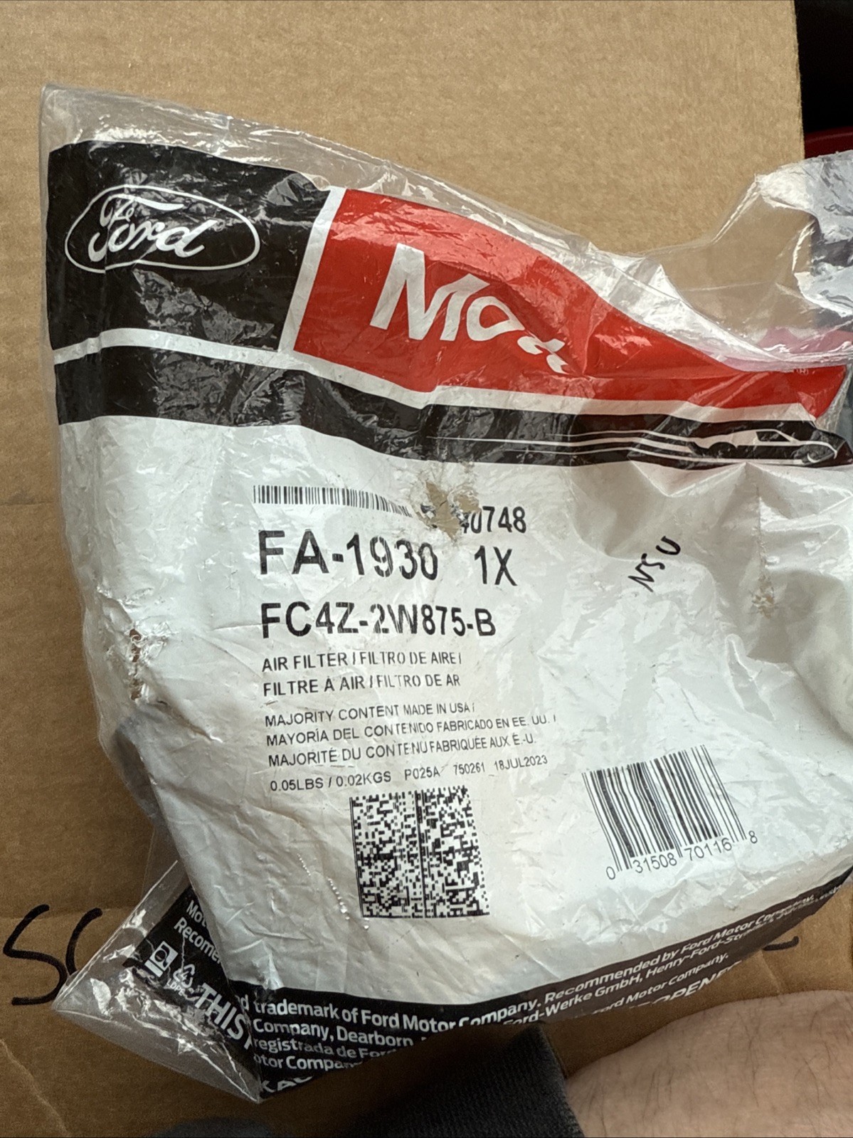 Genuine Ford OE Filter - Air FC4Z-2W875-B - Image 3