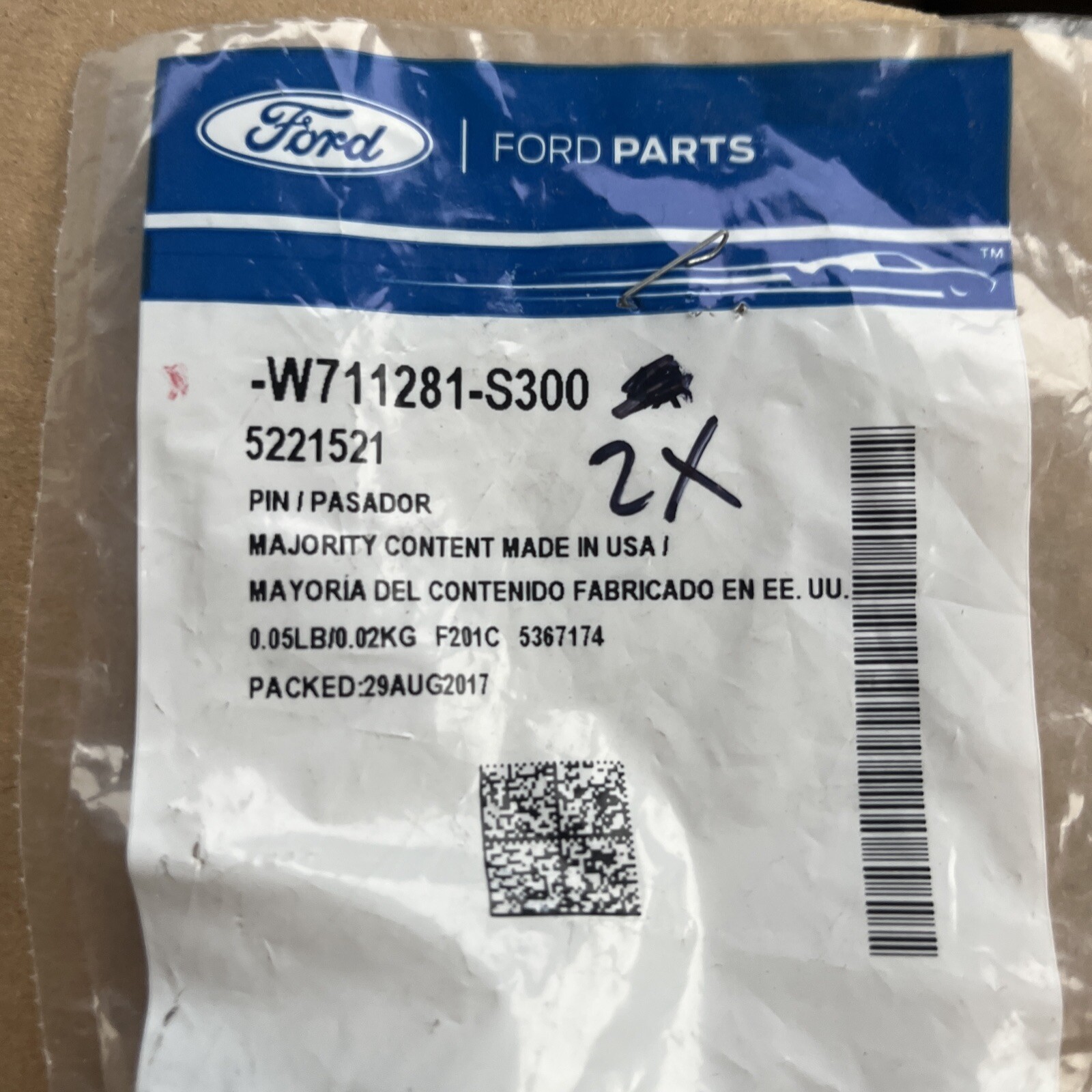 Genuine Ford Pin - Trim -W711281-S300