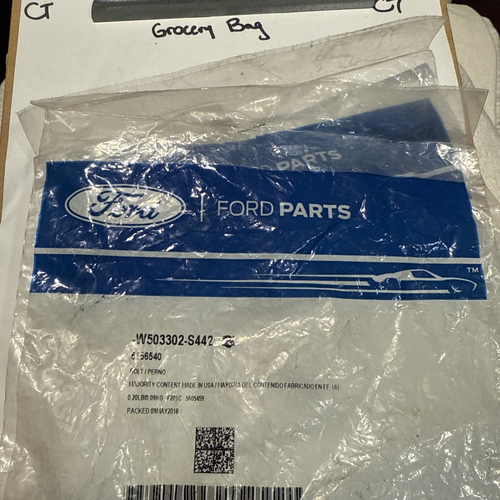 Genuine Ford Power Steering Pump Mount Bolt W503302-S442