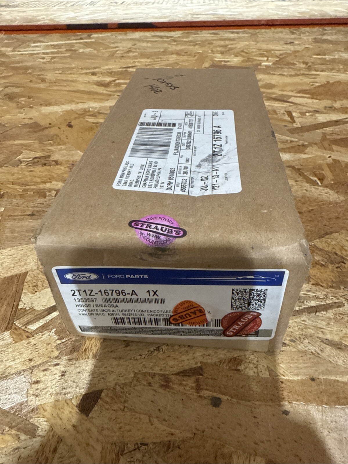 Genuine Ford Transit Connect Right Hood Hinge 2T1Z16796A