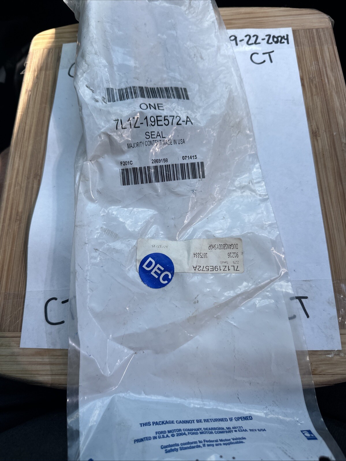 Genuine Ford Upper Seal 7L1Z-19E572-A