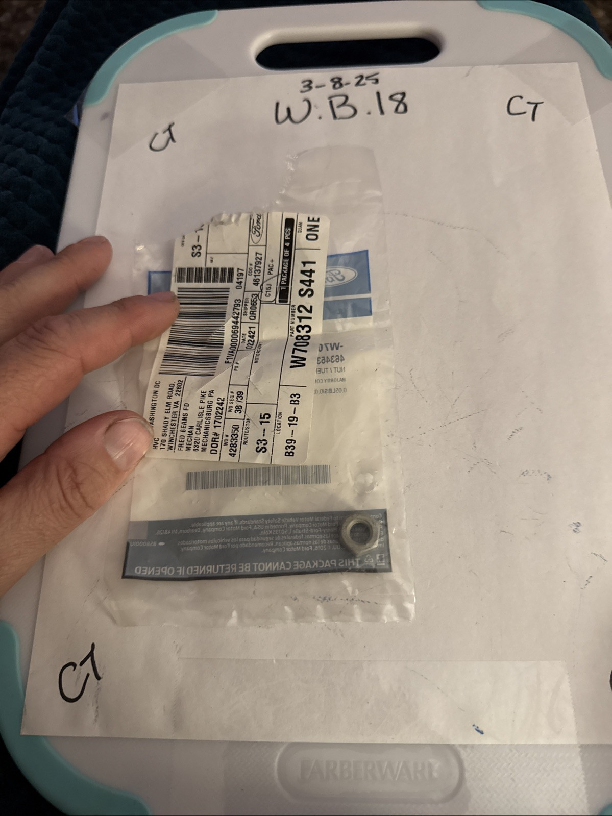 Genuine Ford Wiper Arm Nut (QTY 1) W708312-S441 - Image 3