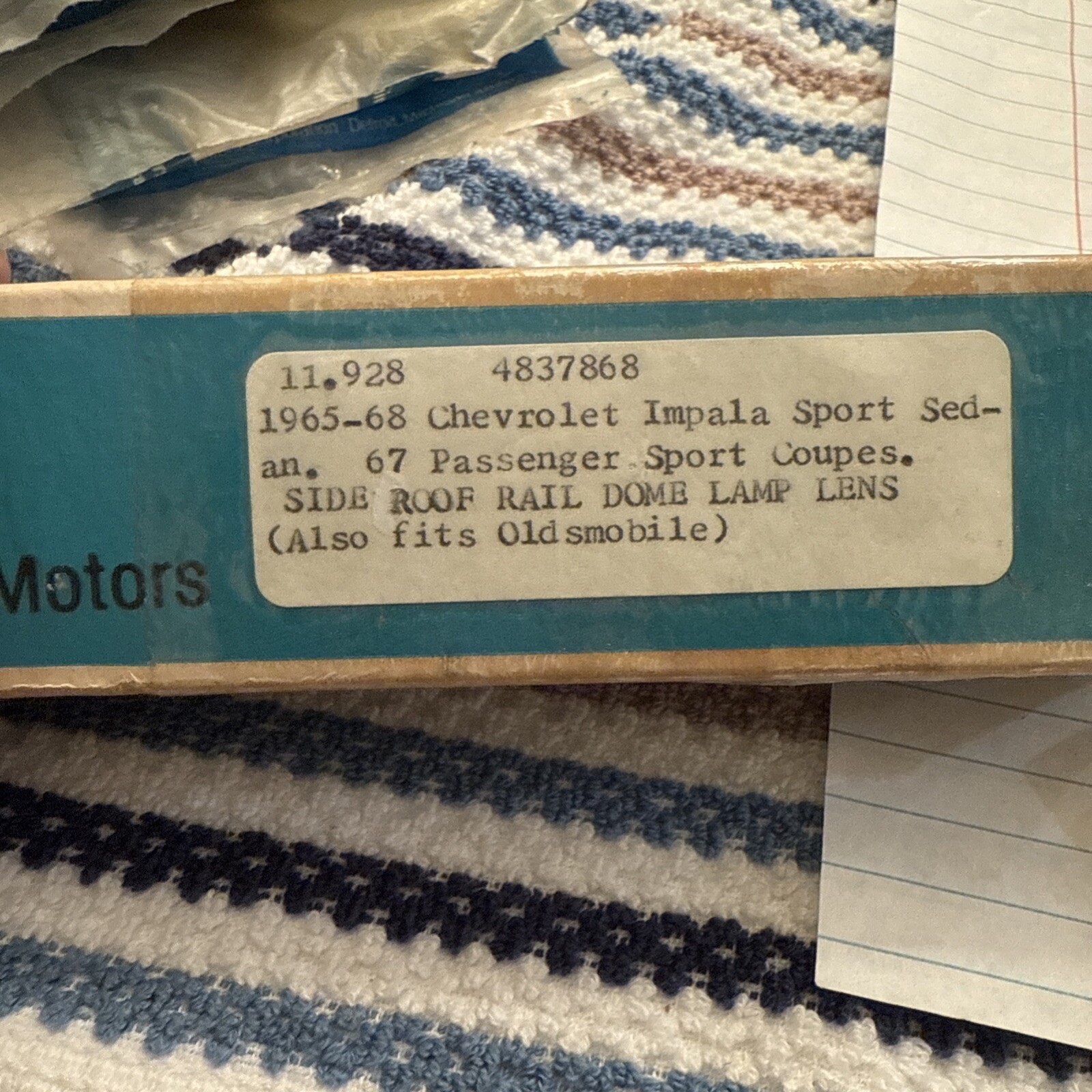 Genuine Gm OEM Nos Lens for C3 1969-1973 Corvette Coupe Courtesy Light 4837868 - Image 4