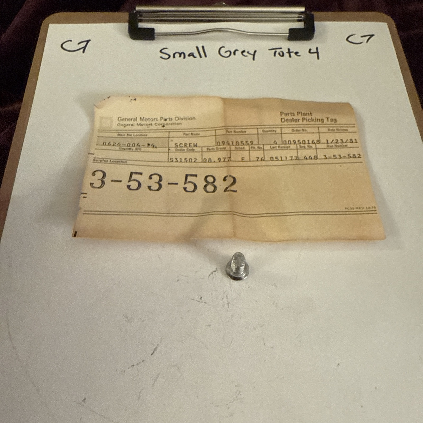 Gm Chrome Screw 9418559