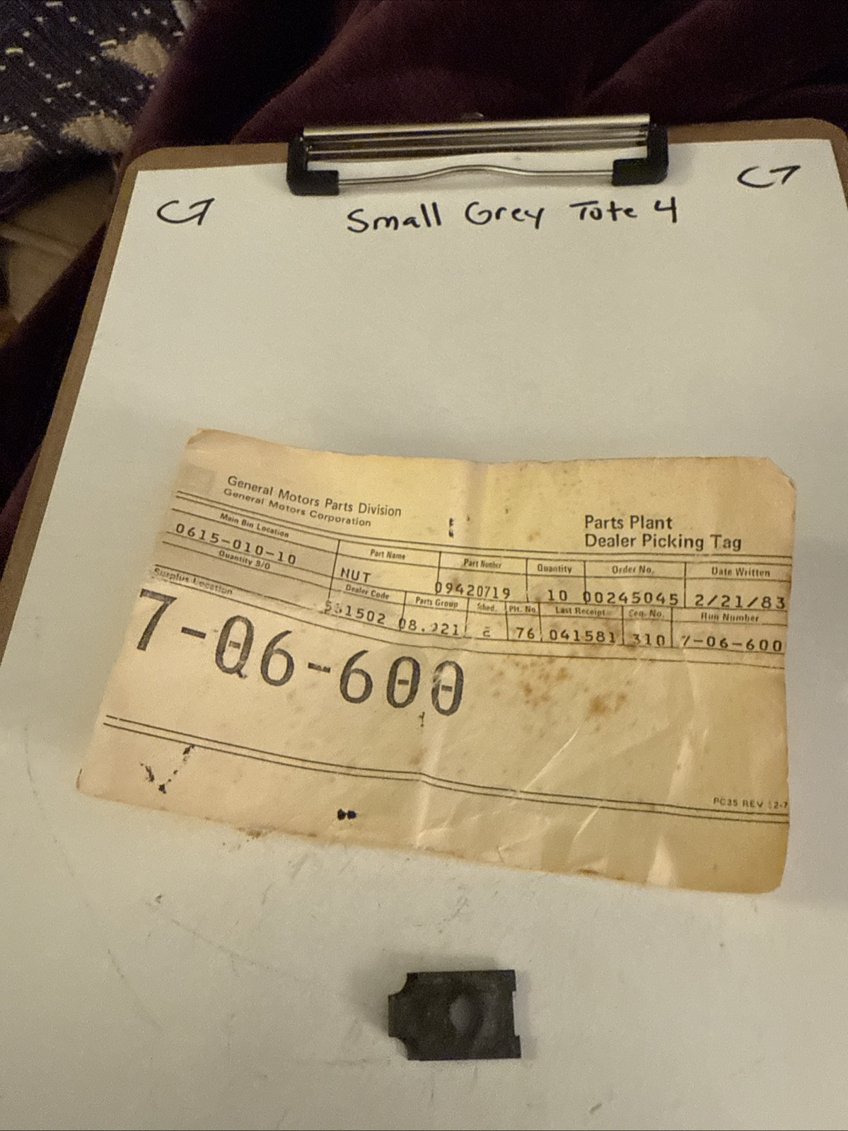 Gm Nut 9420719 OEM NOS