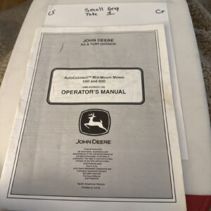 John Deere 54D 60D AutoConnect Mid-Mount Mower S/N 30001- for 1 Family Manual 18