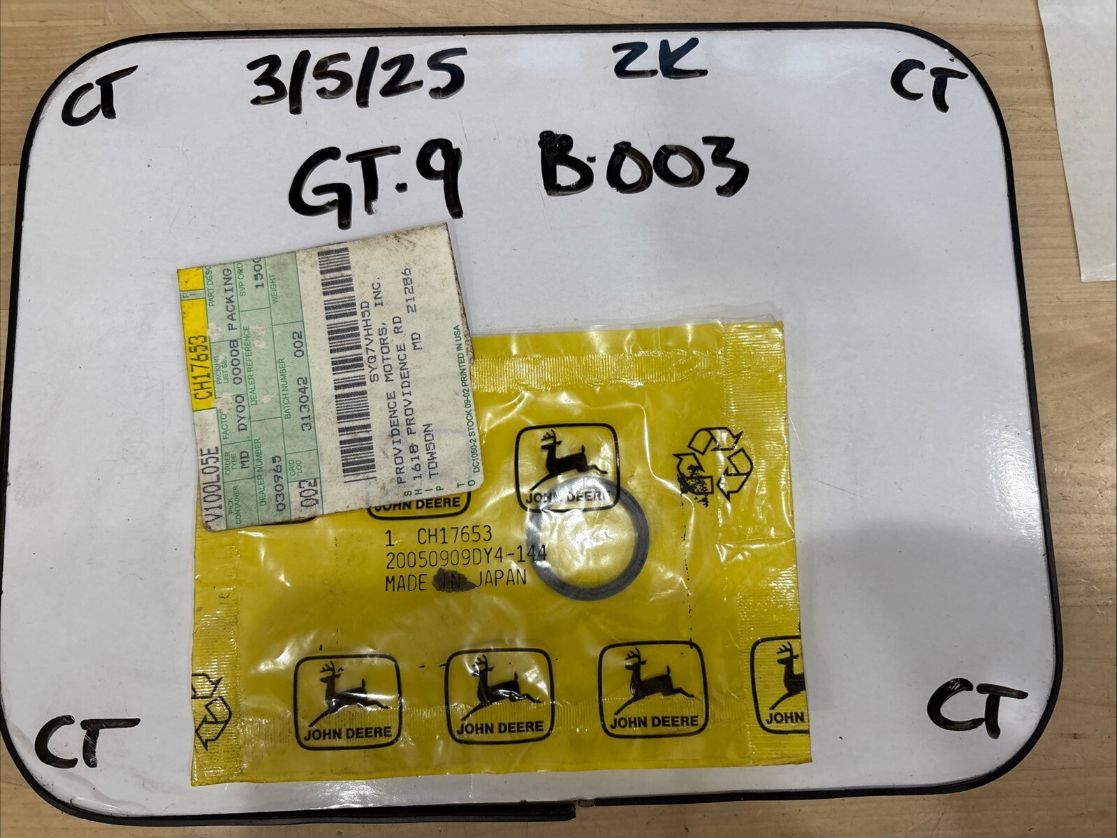 John Deere Original Equipment Packing - CH17653