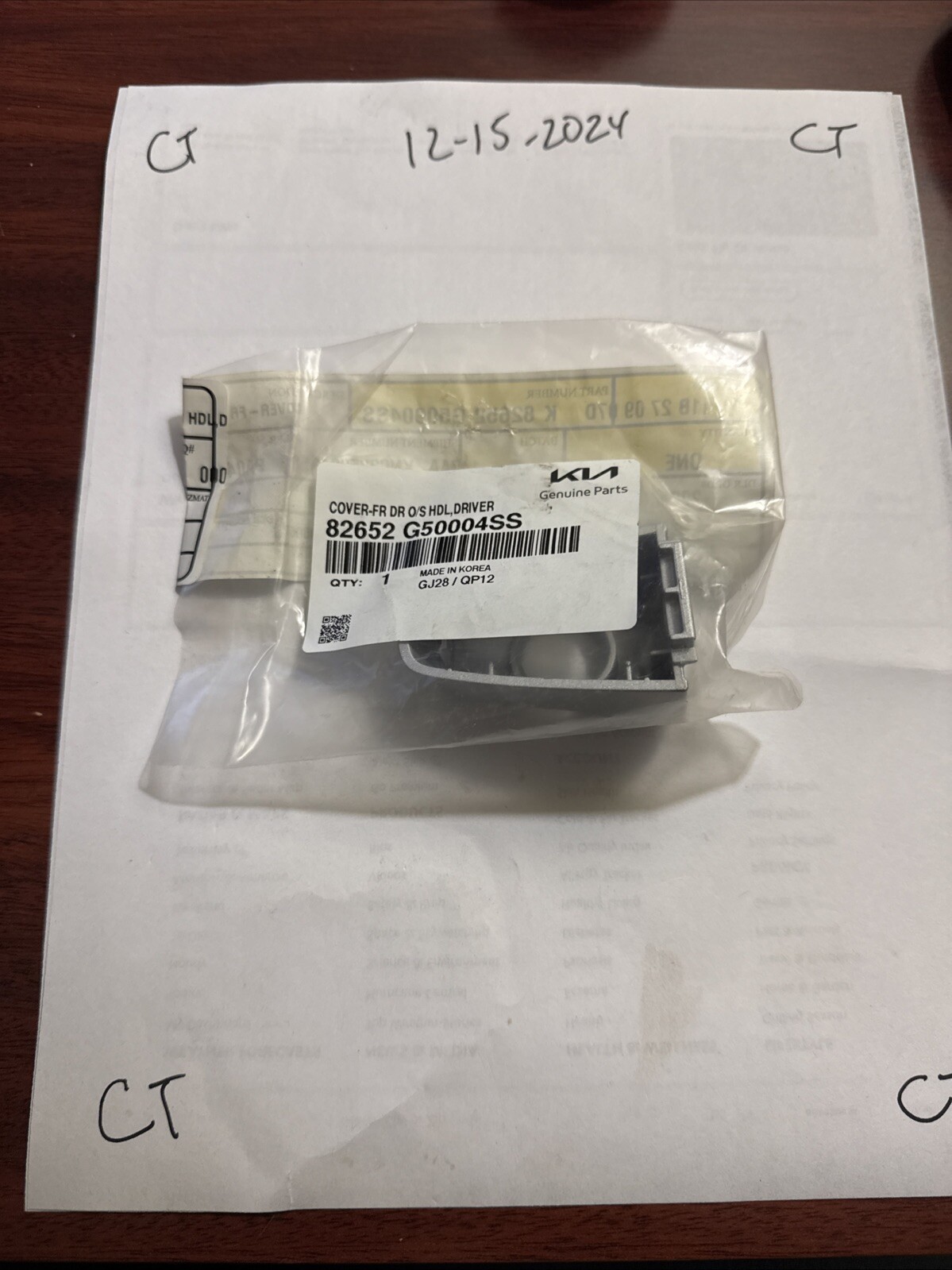 Kia 82652G50004SS Cover-Front Door Outside Handle 2017-2022 Kia